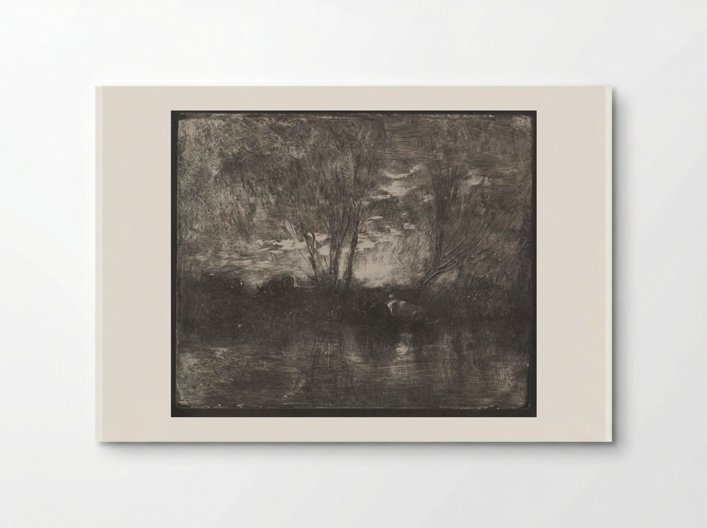 Cows at a Watering Place - Charles François Daubigny - Poster