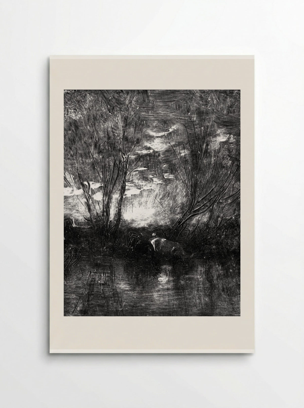 Cows at the Watering-Place - Charles-François Daubigny - Poster