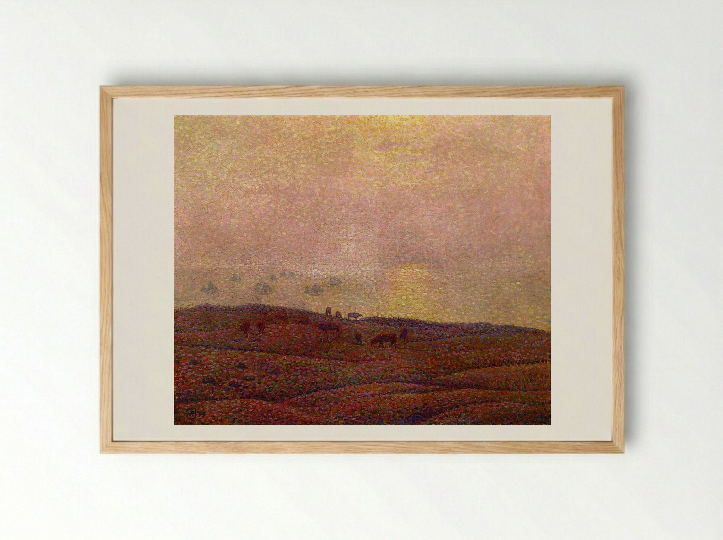 Cows in a Landscape - Théo van Rysselberghe - Framed Print Wood