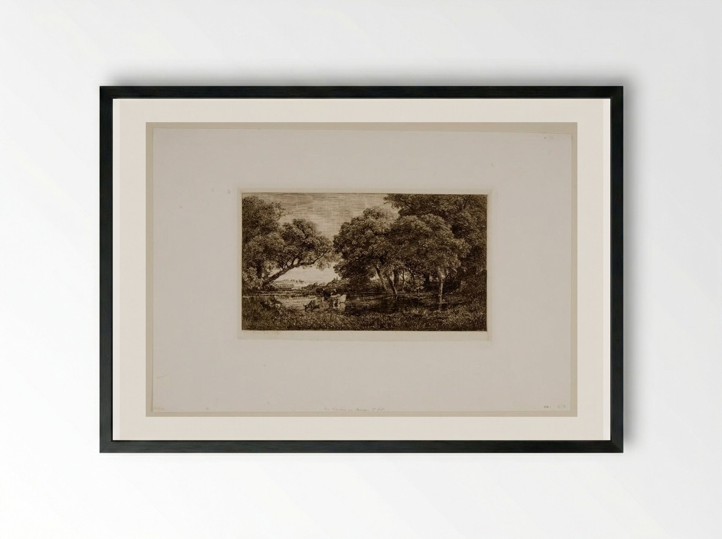 Cows in a Marsh - Charles-François Daubigny - Framed Print Black