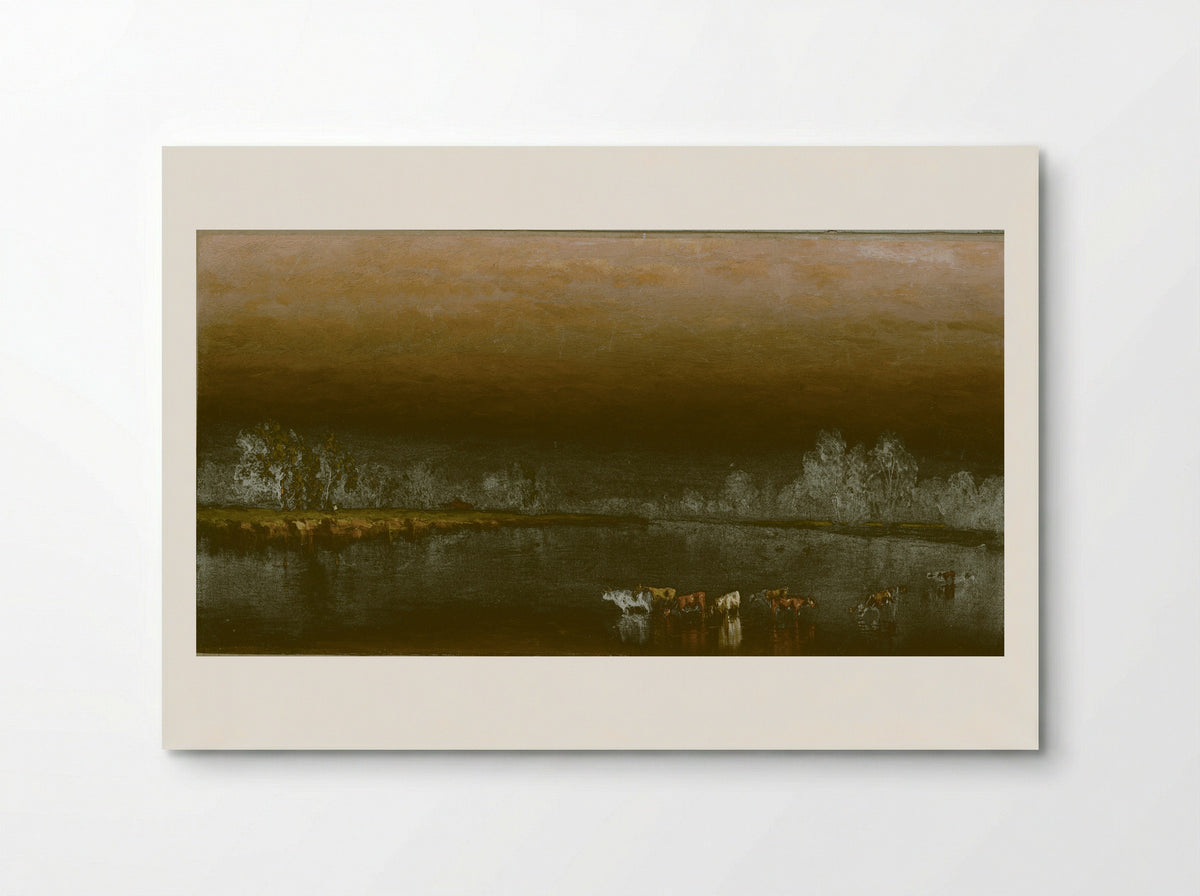 Cows in a Pond at Sunset - Sanford Robinson Gifford - Poster