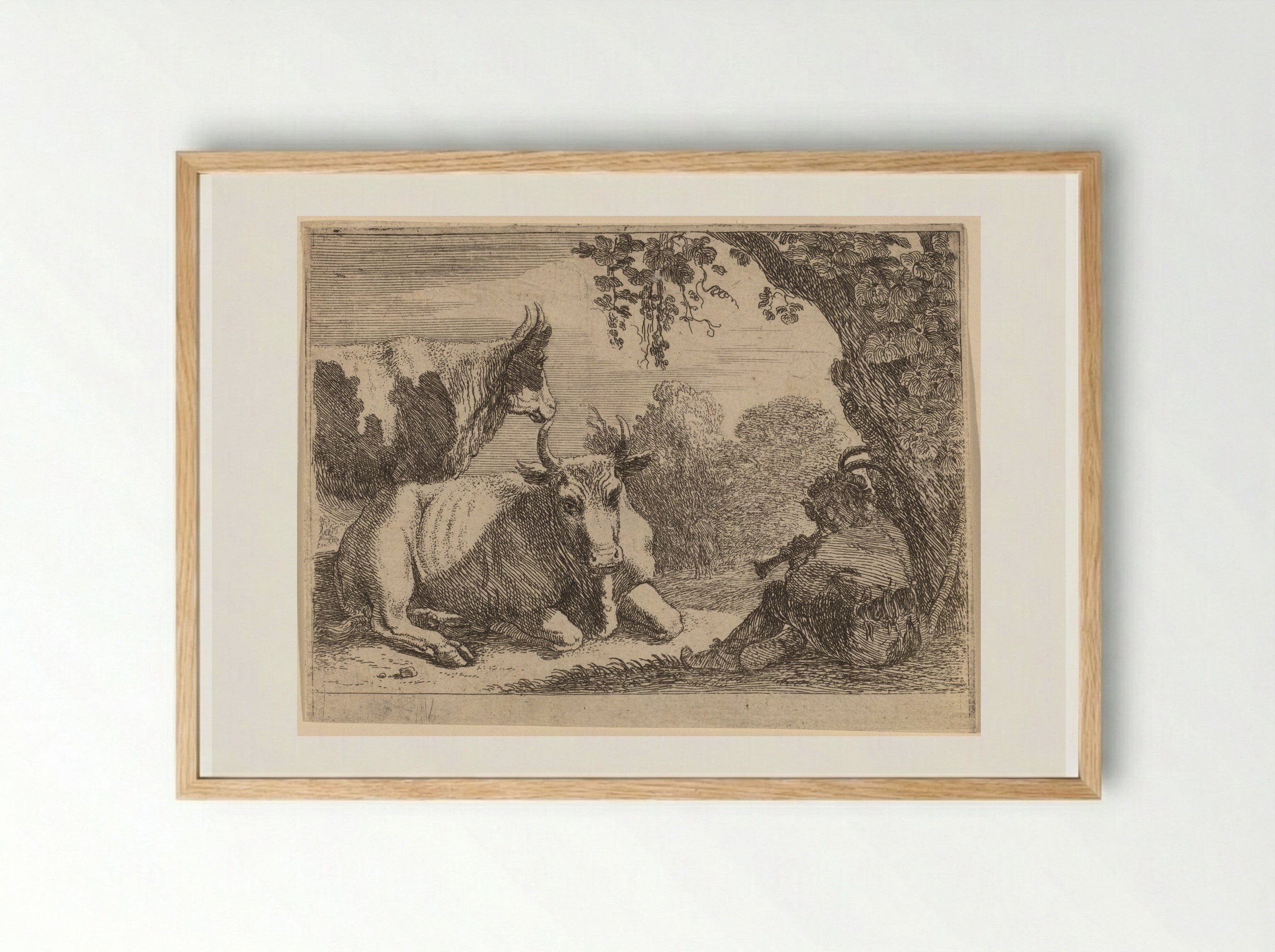 Cows - Herman van Swanevelt - Framed Print Wood