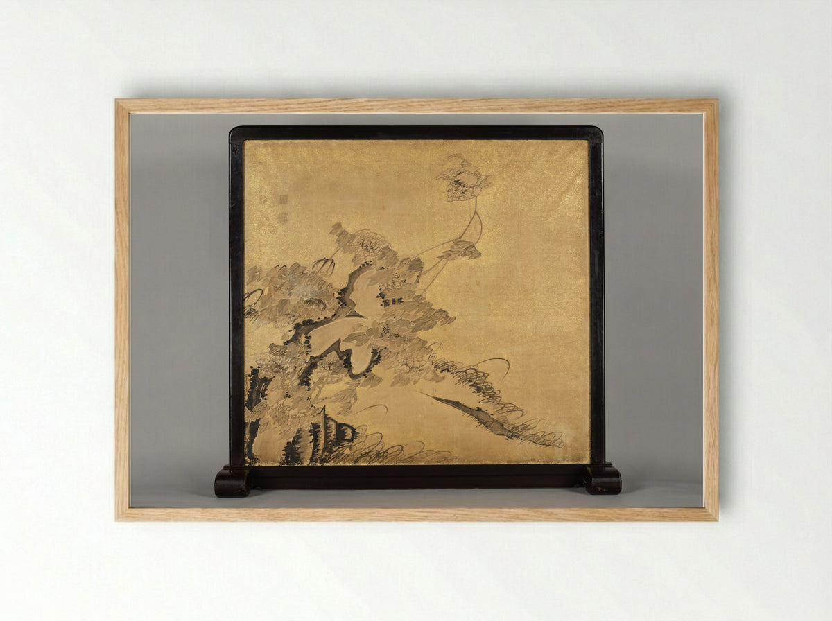 Crabs and Peonies - Itō Jakuchū - Framed Print Wood