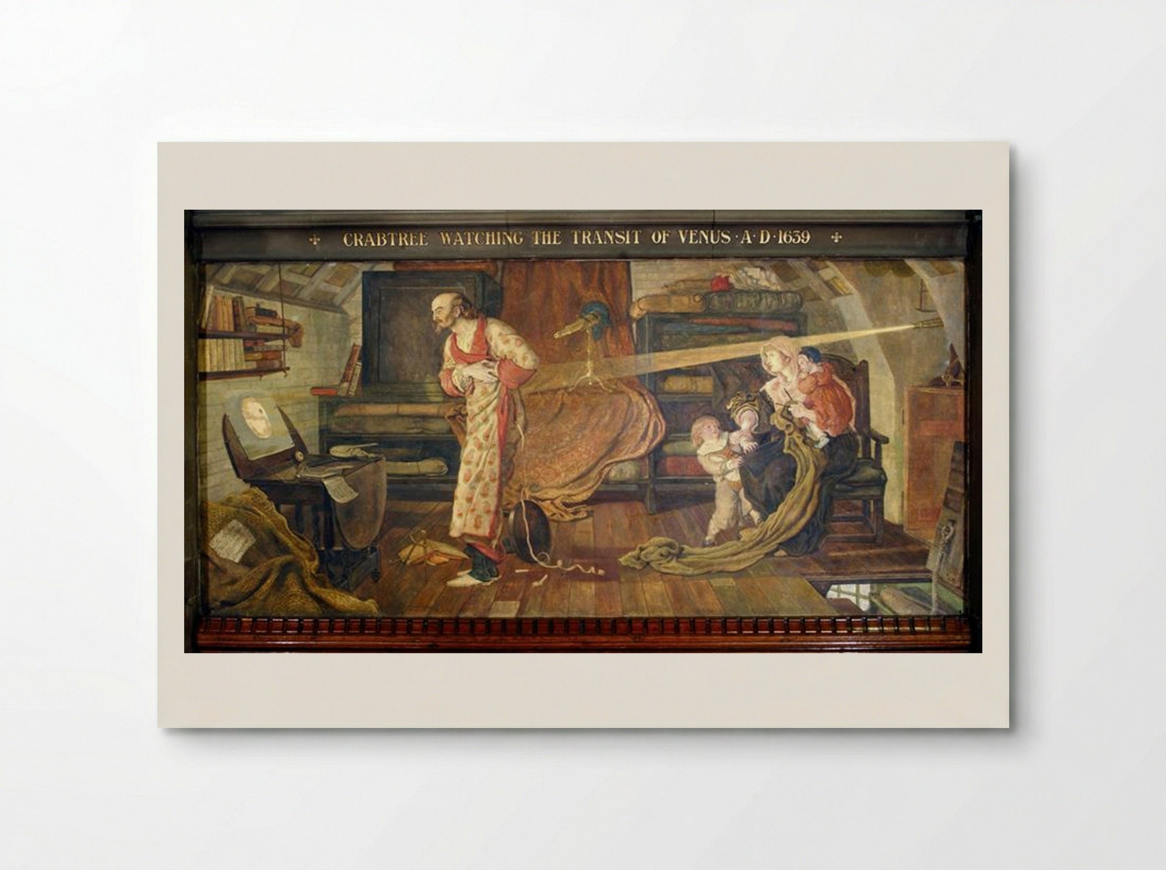 Crabtree watching the Transit of Venus in 1639 - Ford Madox Brown - Poster