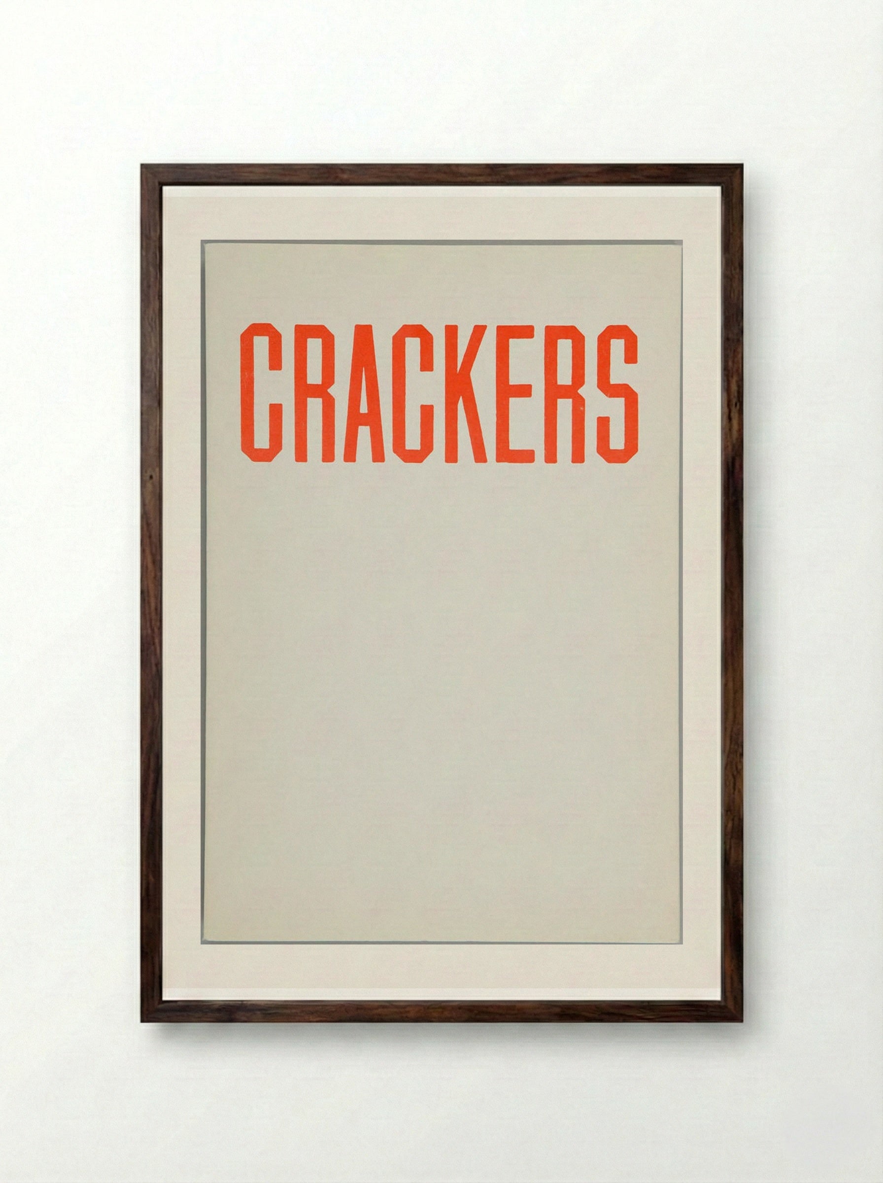 Crackers (How to Derive the Maximum Enjoyment from Crackers) - Edward Ruscha - Framed Print Dark Wood