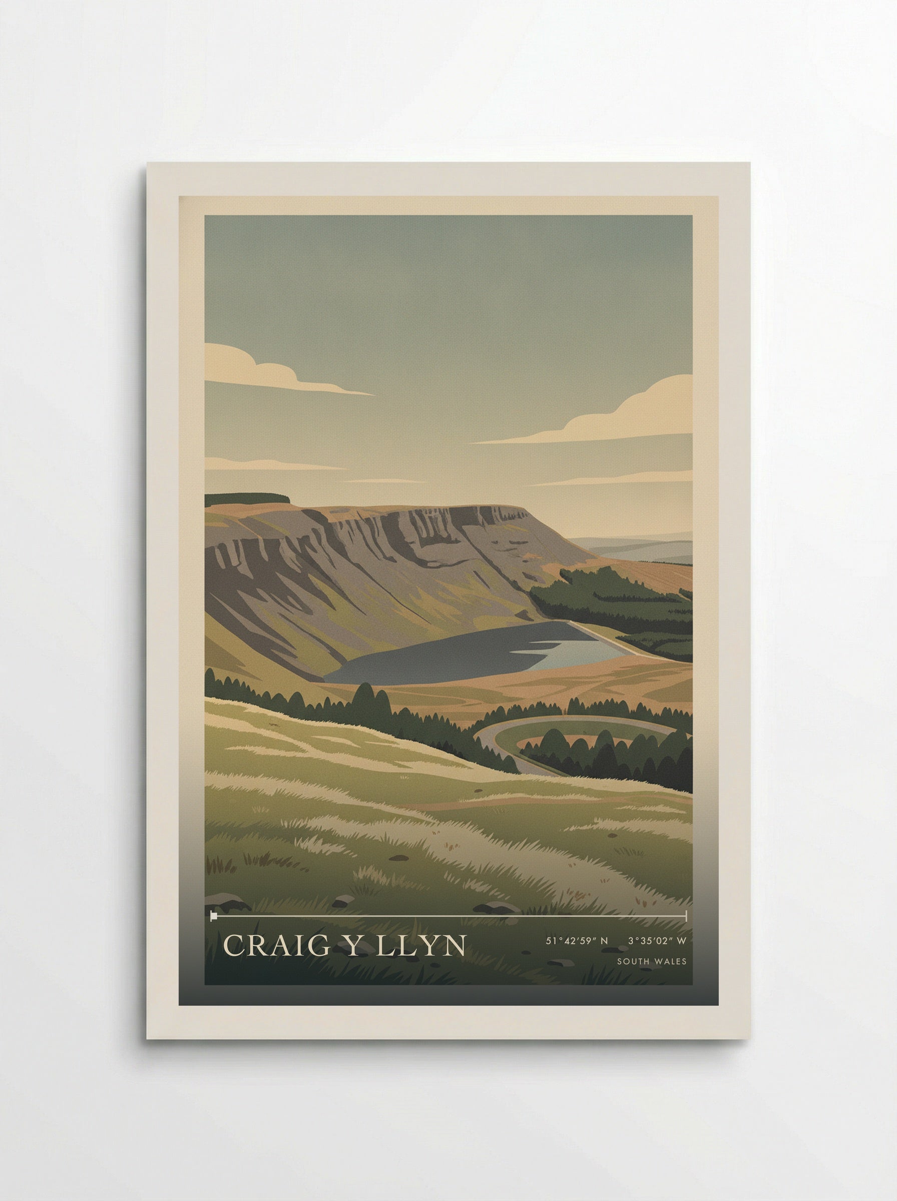 Craig y Llyn South Wales Wales Travel Poster - Poster