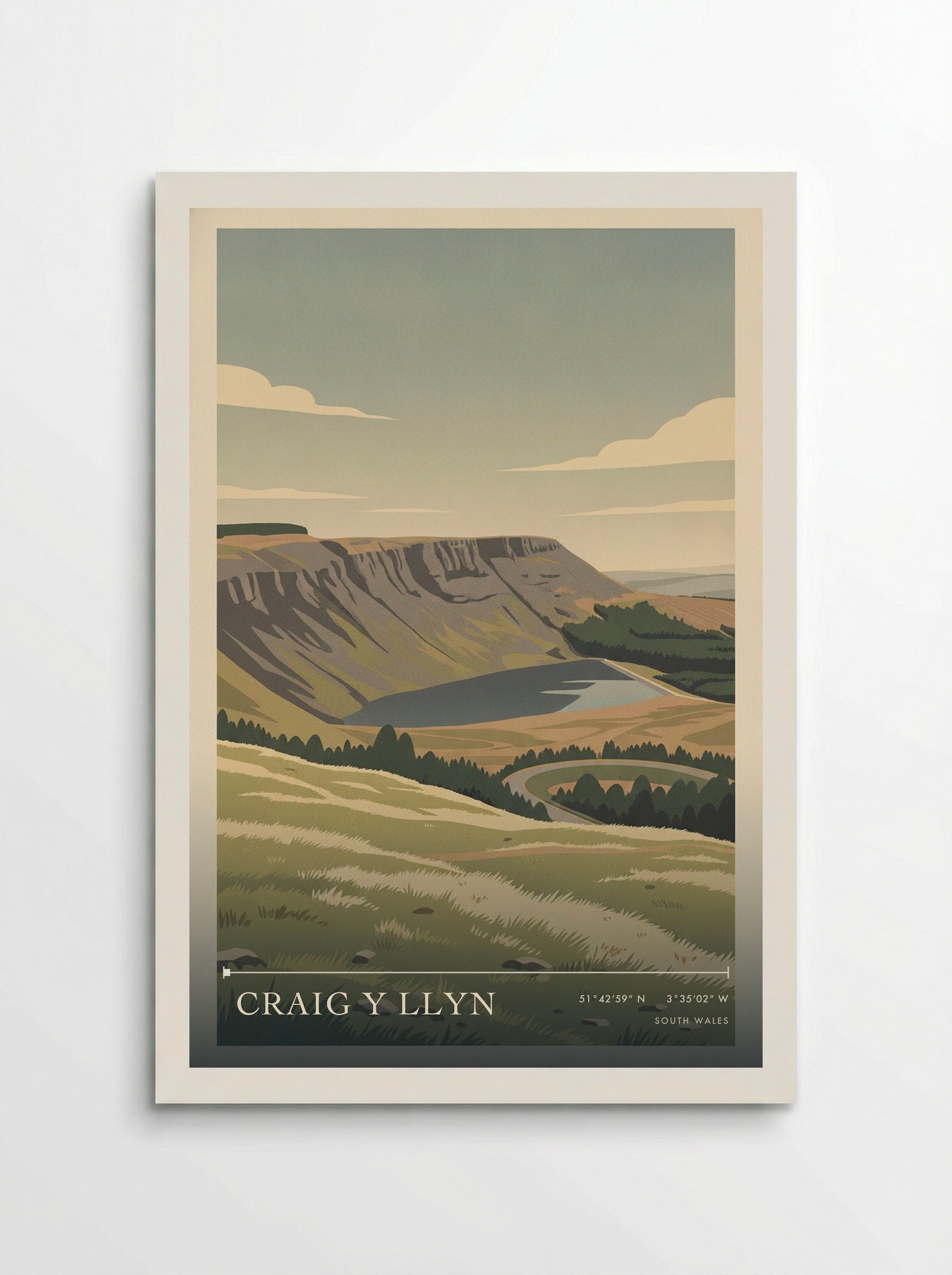 Craig y Llyn South Wales Wales Travel Poster - Poster