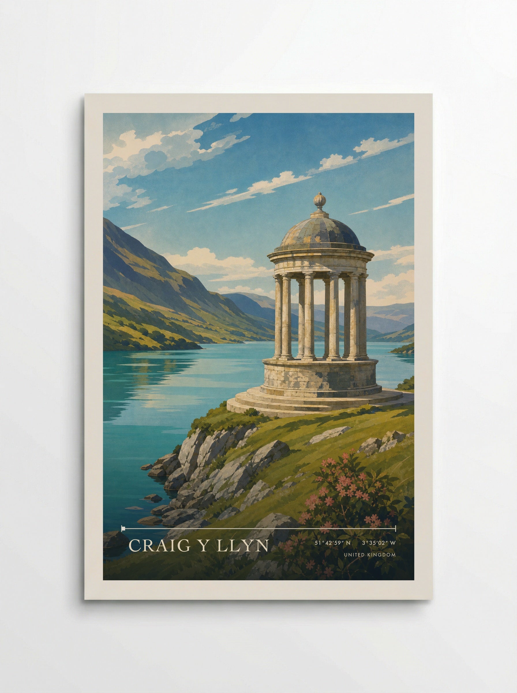 Craig y Llyn United Kingdom Travel Poster - Poster