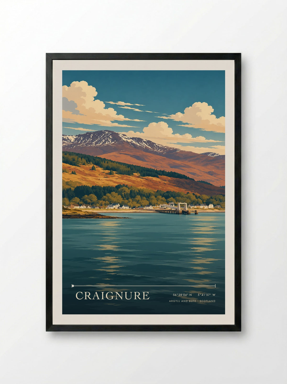 Craignure, Argyll and Bute | Travel Poster - Framed Print Black
