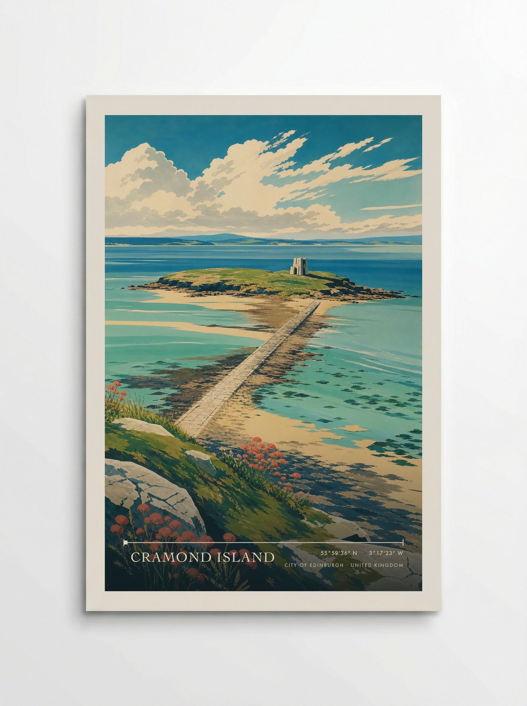 Cramond Island City of Edinburgh United Kingdom Travel Poster - Poster
