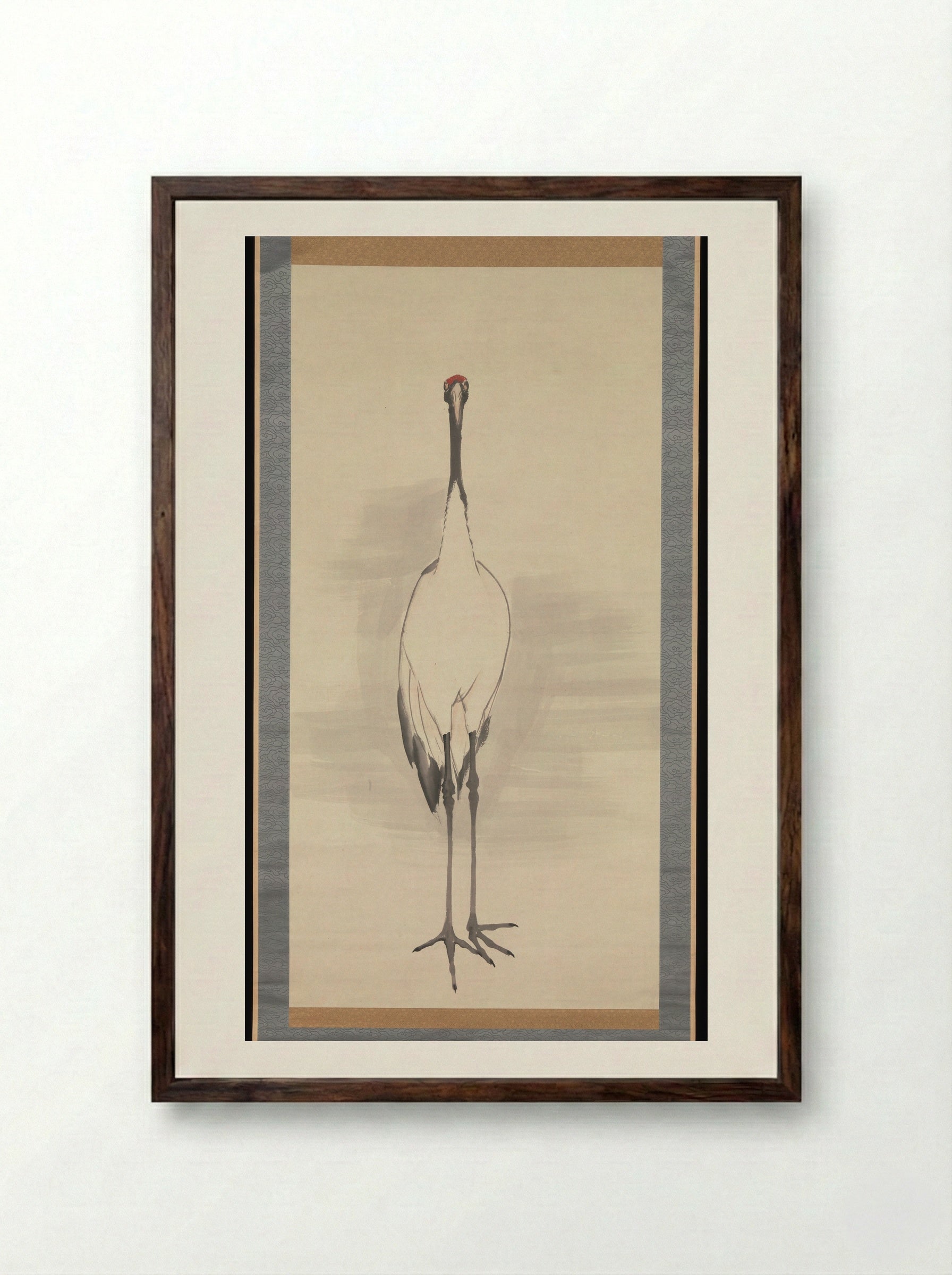 Cranes - Nagasawa Rosetsu - Framed Print Dark Wood