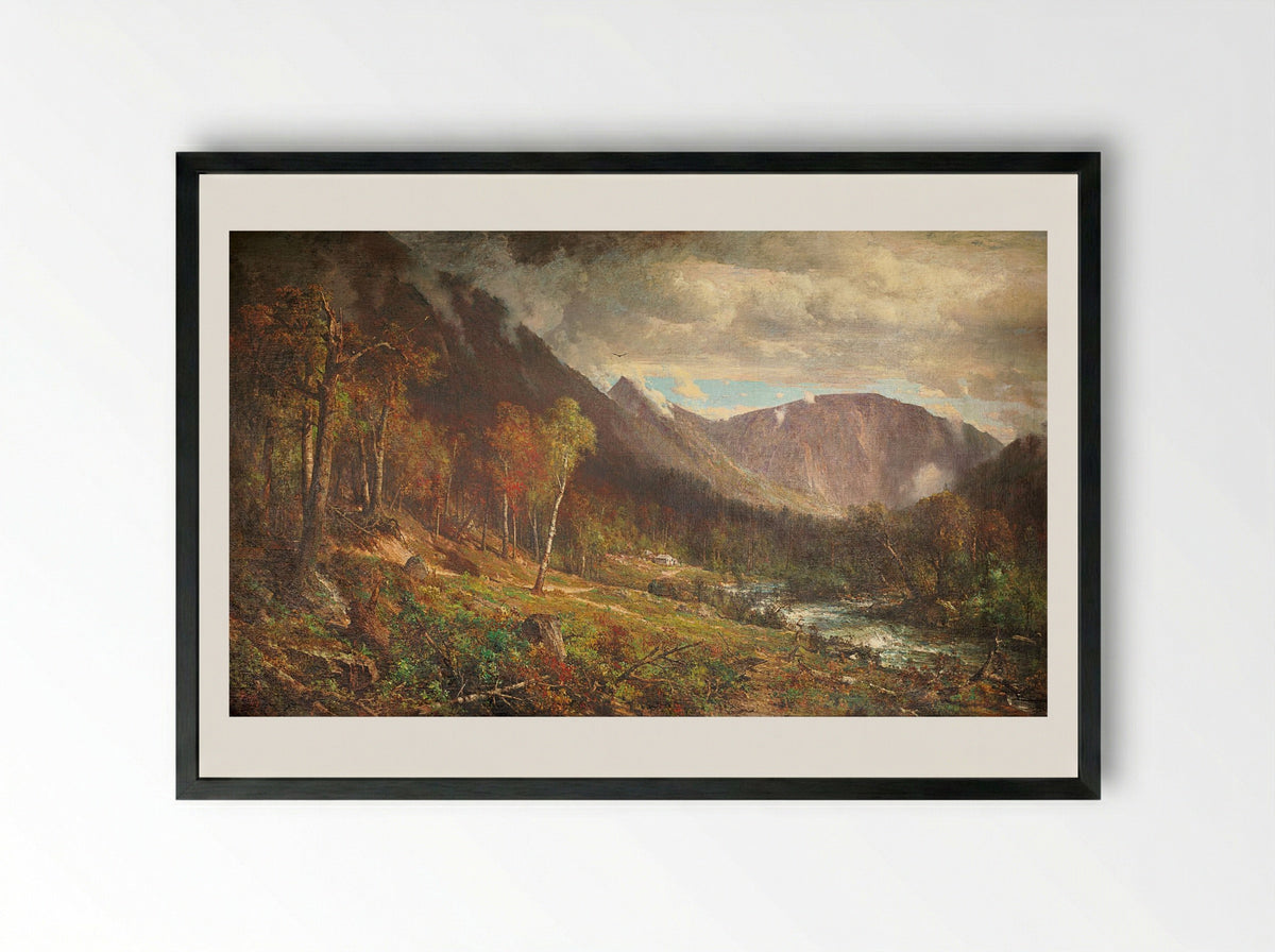 Crawford Notch - Thomas Hill - Framed Print Black