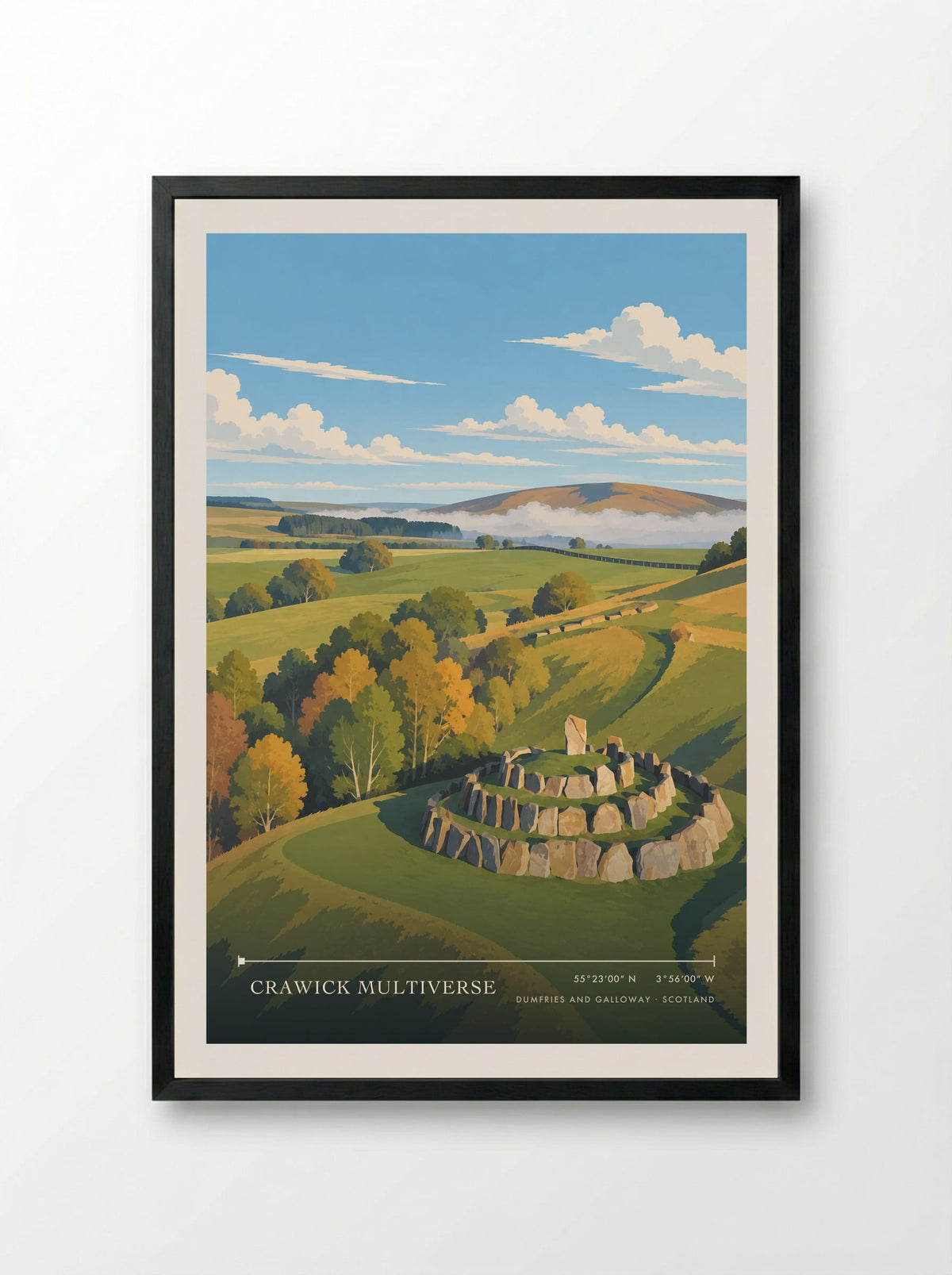 Crawick Multiverse, Dumfries and Galloway | Travel Poster - Framed Print Black