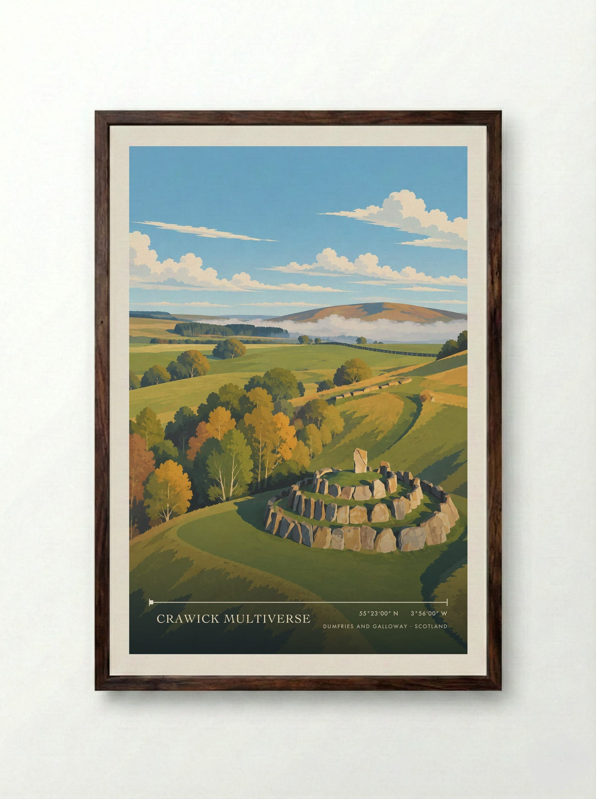 Crawick Multiverse, Dumfries and Galloway | Travel Poster - Framed Print Dark Wood