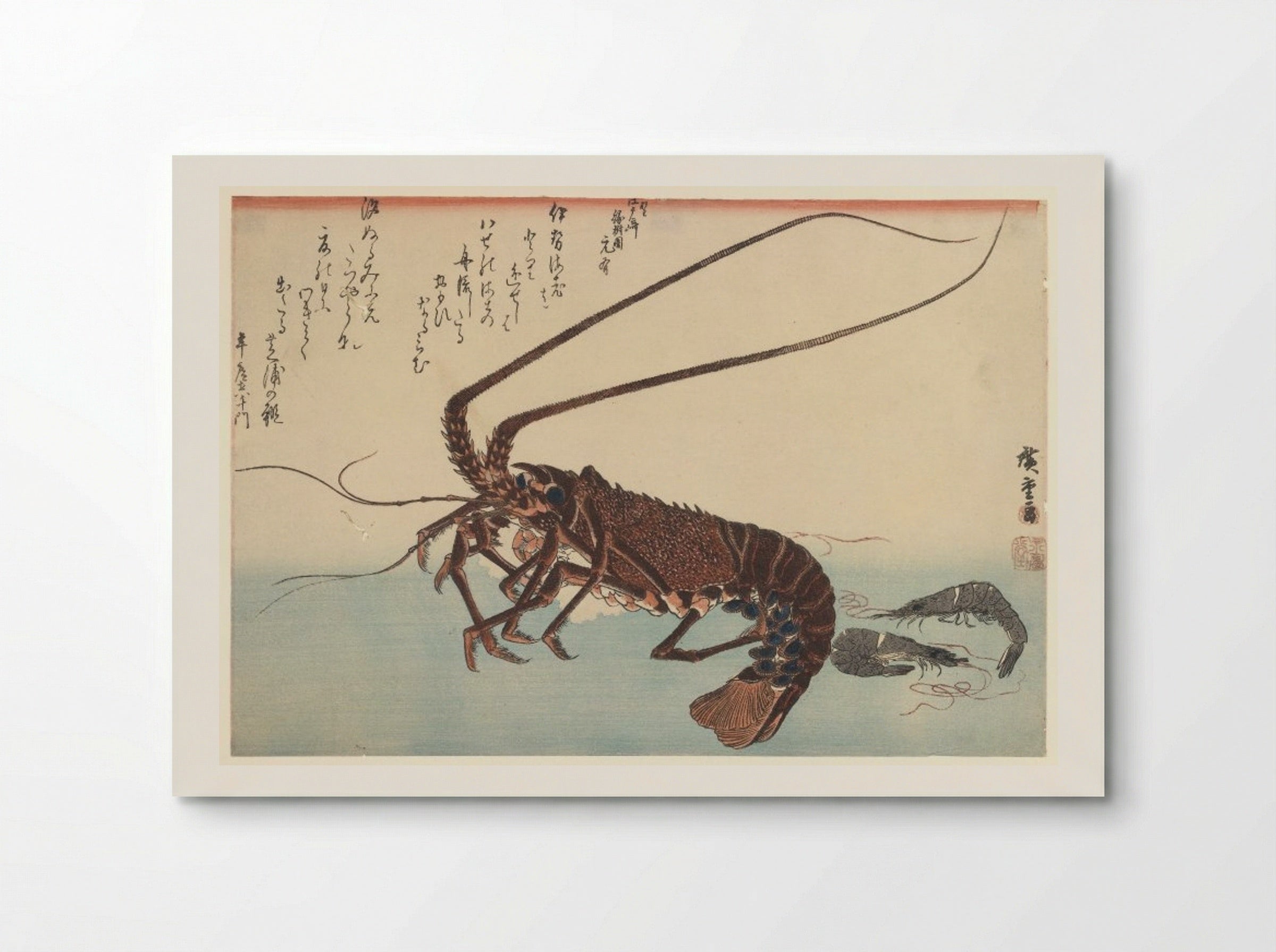 Crayfish and Two Shrimps - Utagawa Hiroshige - Poster