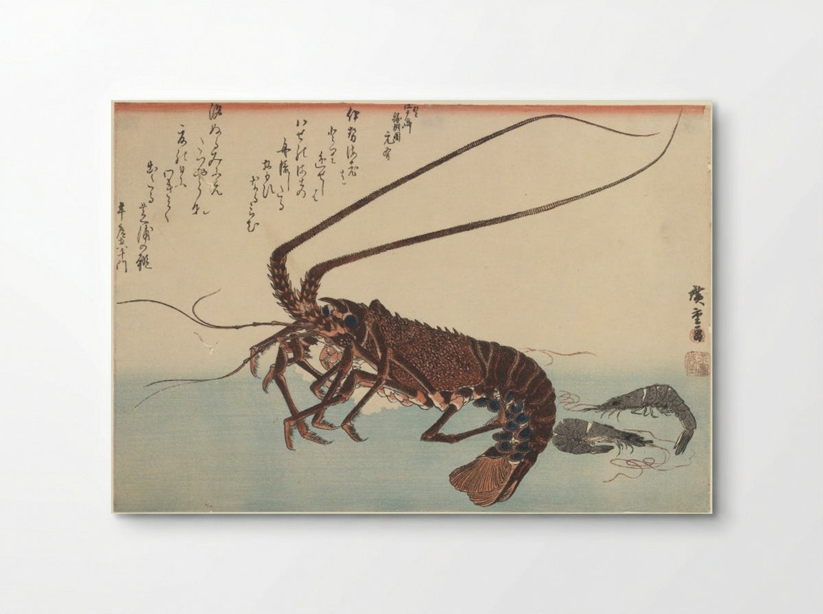 Crayfish and Two Shrimps - Utagawa Hiroshige - Poster