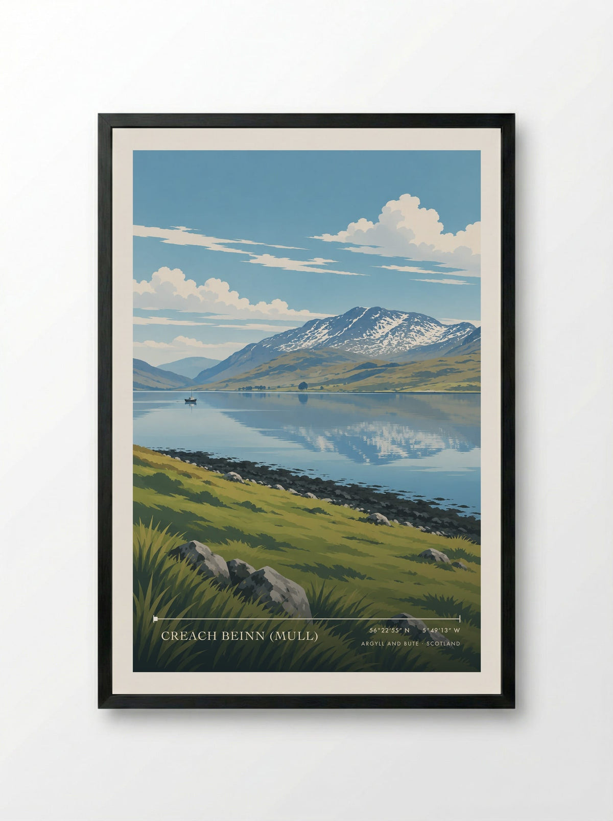 Creach Beinn (Mull), Argyll and Bute | Travel Poster - Framed Print Black