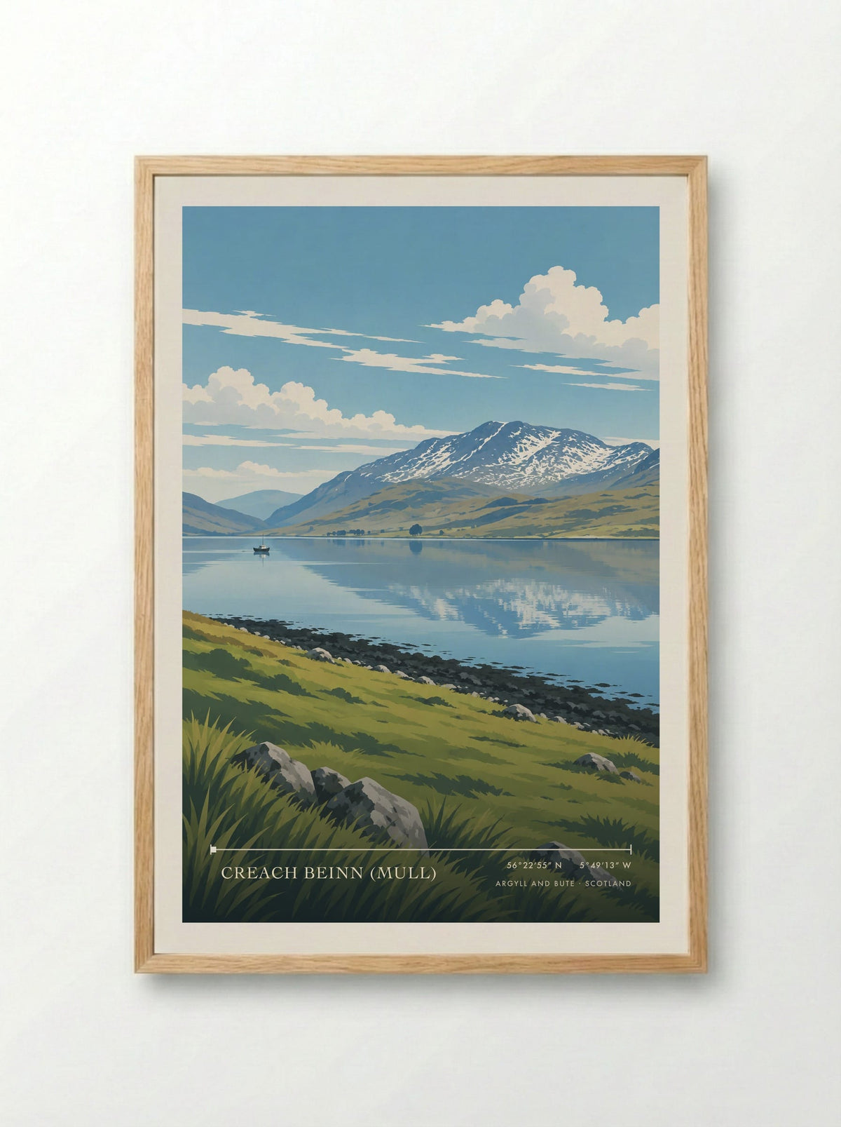 Creach Beinn (Mull), Argyll and Bute | Travel Poster - Framed Print Wood