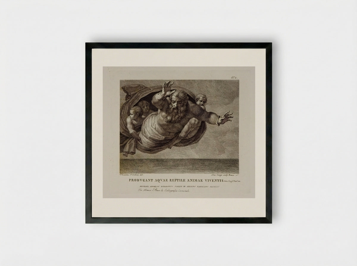 Creation of Animals - Domenico Cunego - Framed Print Black