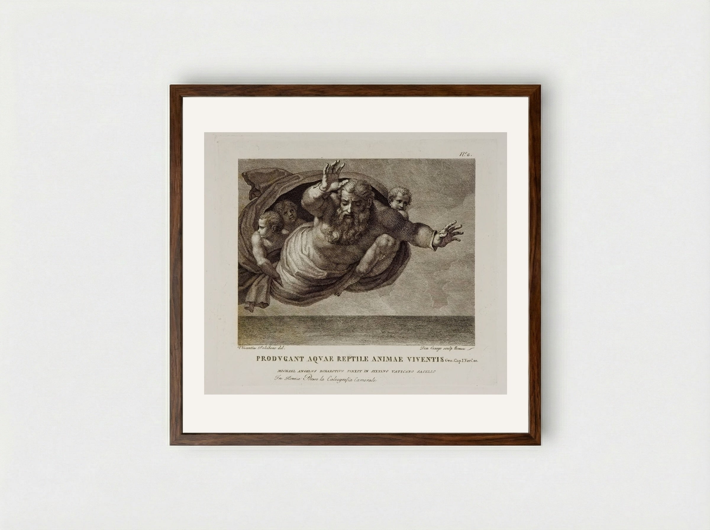 Creation of Animals - Domenico Cunego - Framed Print Dark Wood