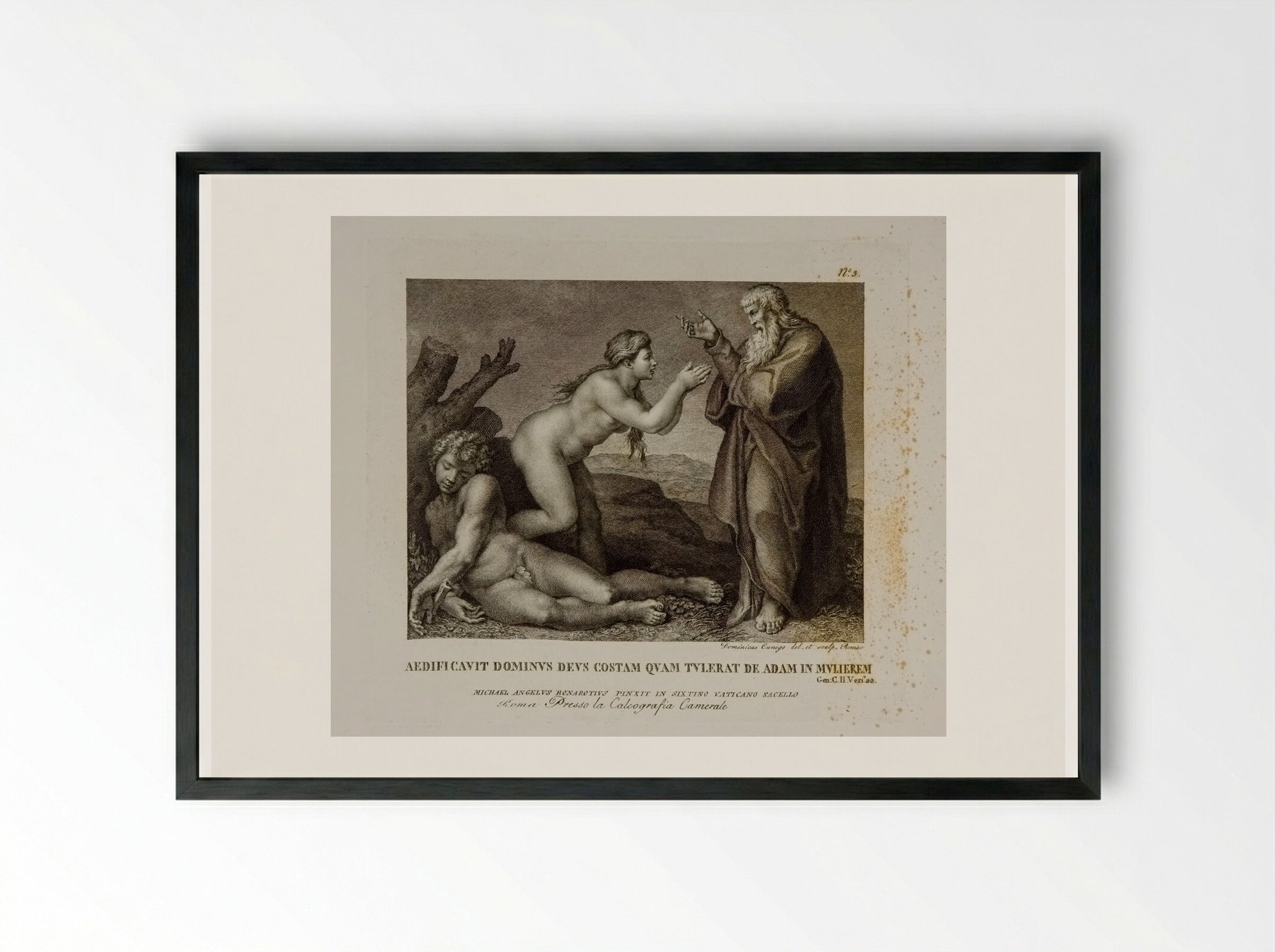 Creation of Eve - Domenico Cunego - Framed Print Black