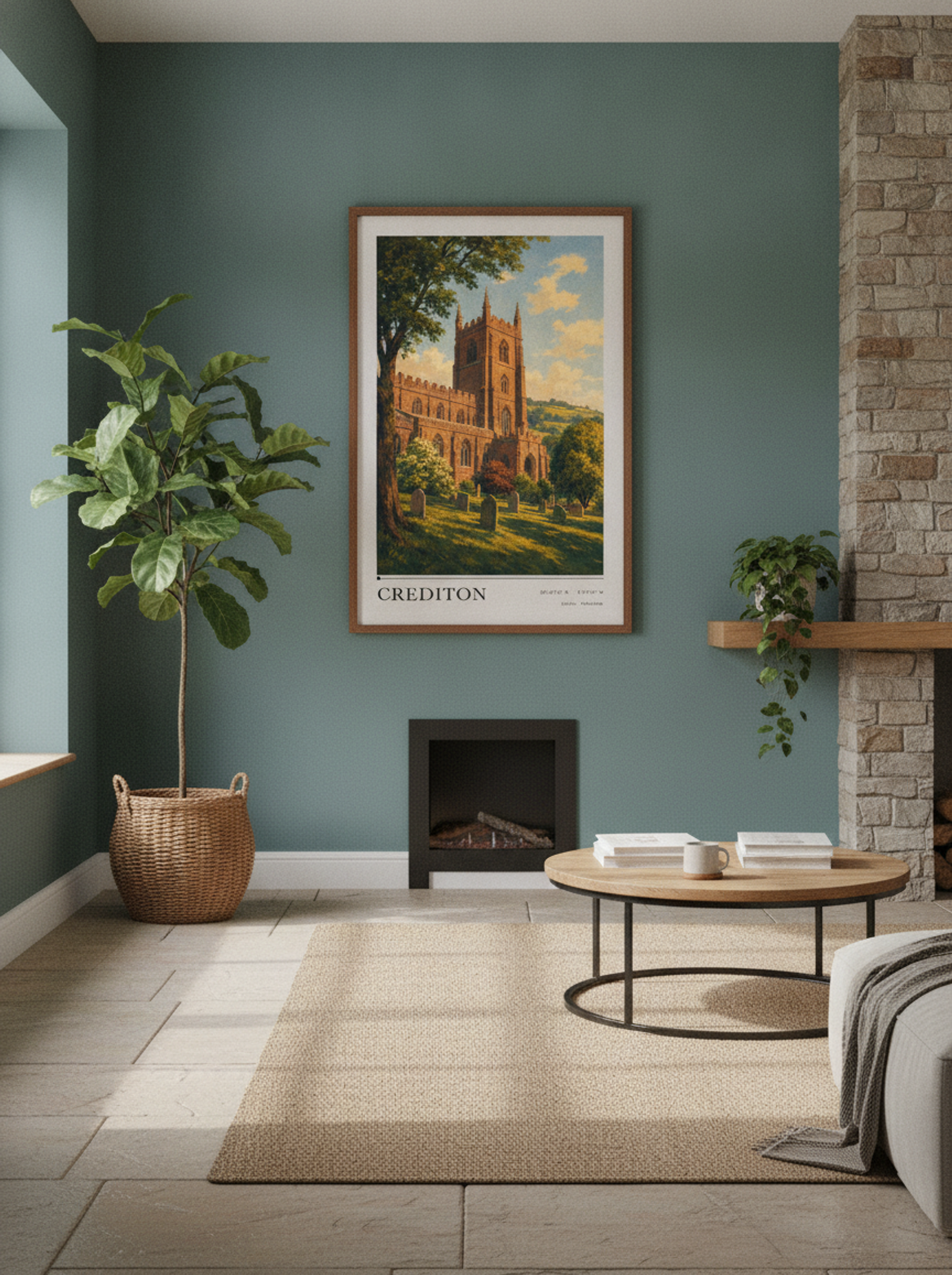 Crediton Devon England Travel Poster - Lifestyle