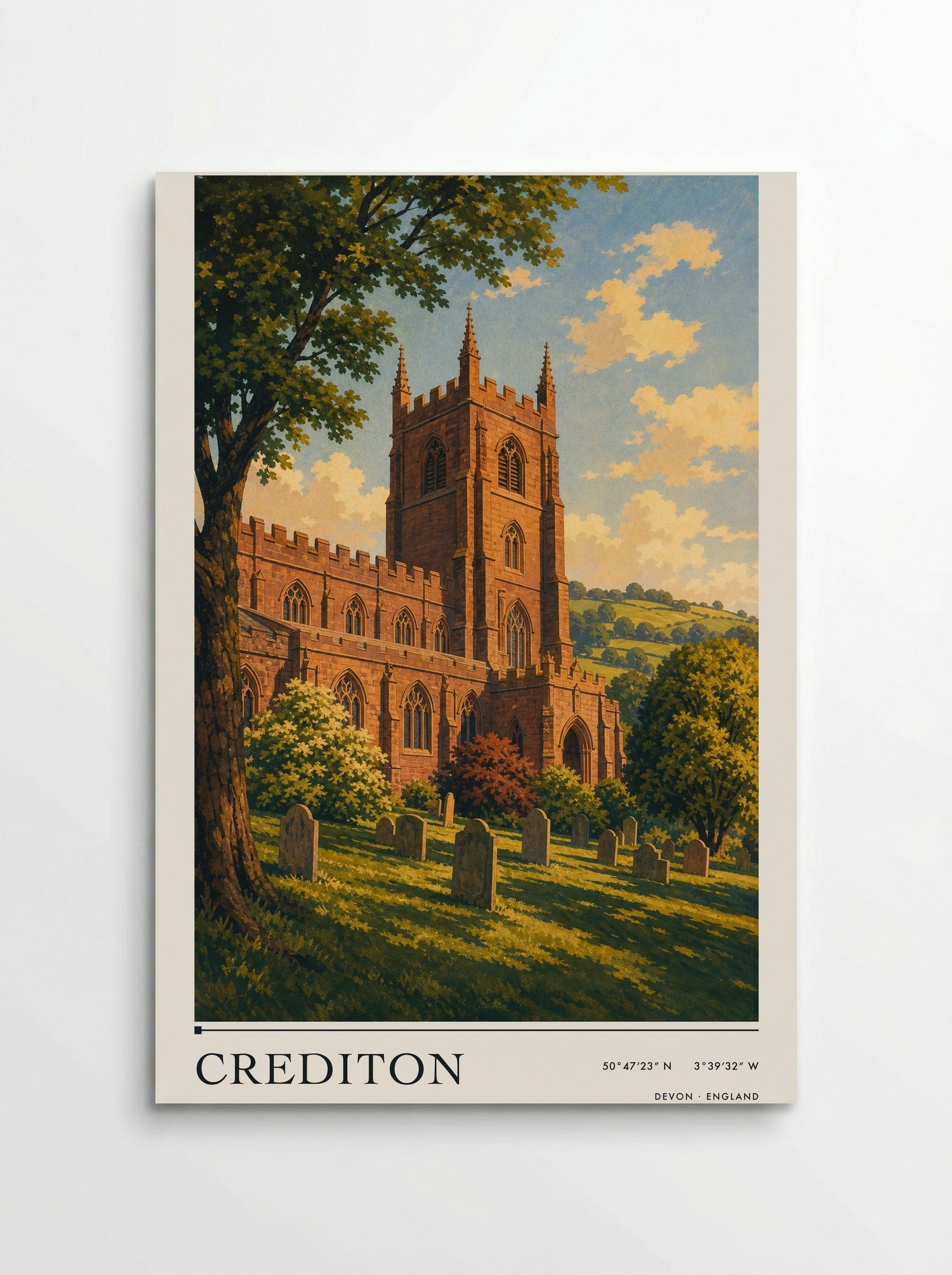 Crediton Devon England Travel Poster - Poster