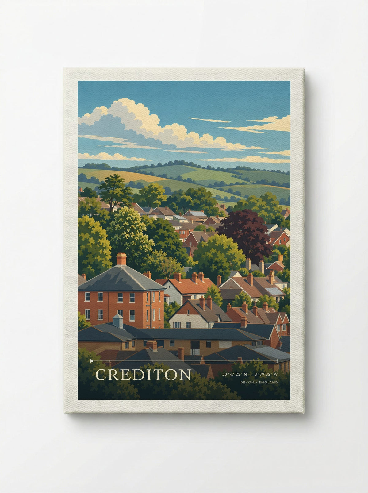 Crediton, Devon | Travel Poster - Canvas