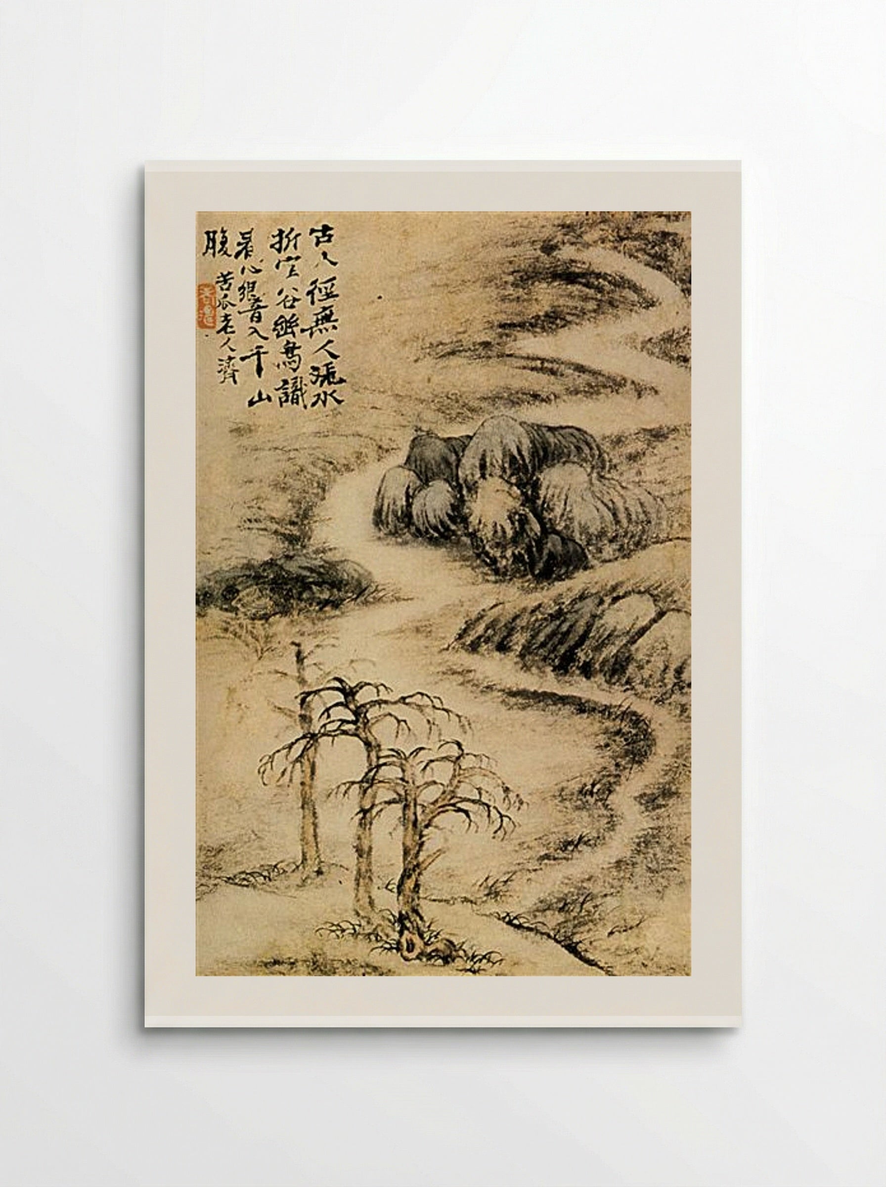 Creek in Winter - Shitao - Poster