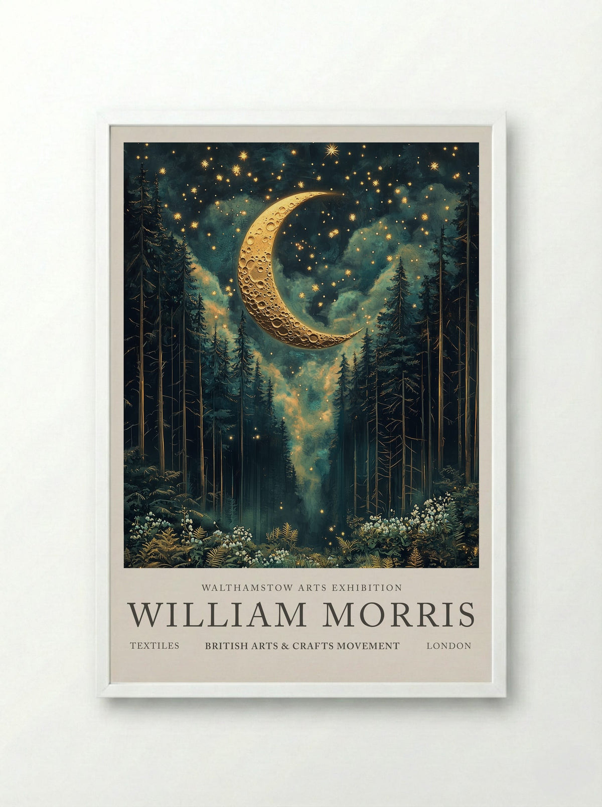 Crescent Canopy - William Morris - Framed Print White