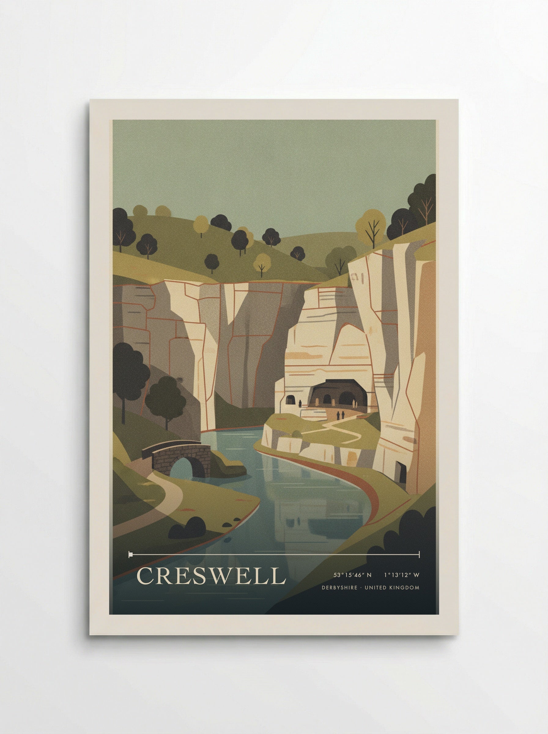 Creswell Derbyshire United Kingdom Travel Poster - Poster