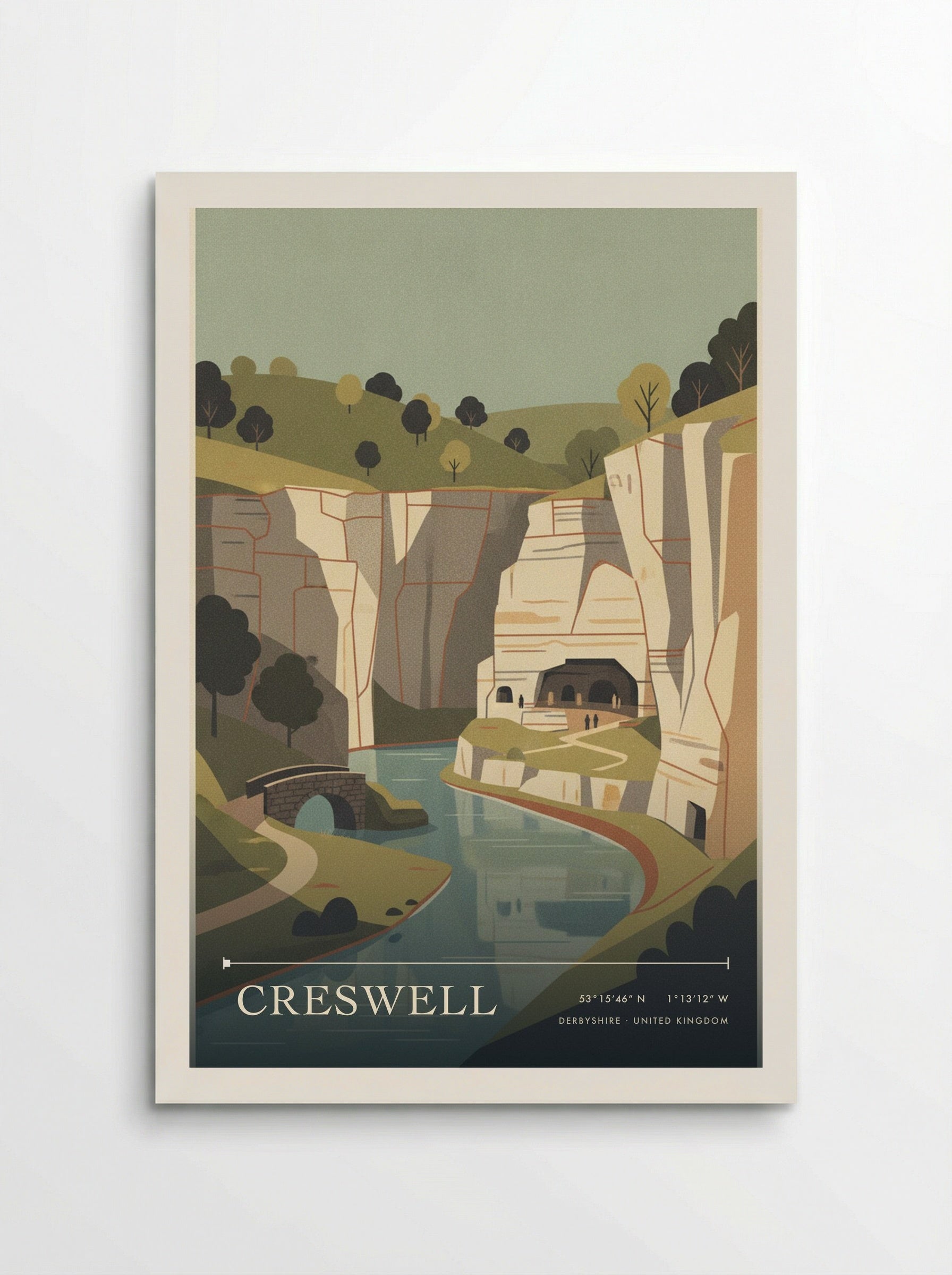Creswell Derbyshire United Kingdom Travel Poster - Poster