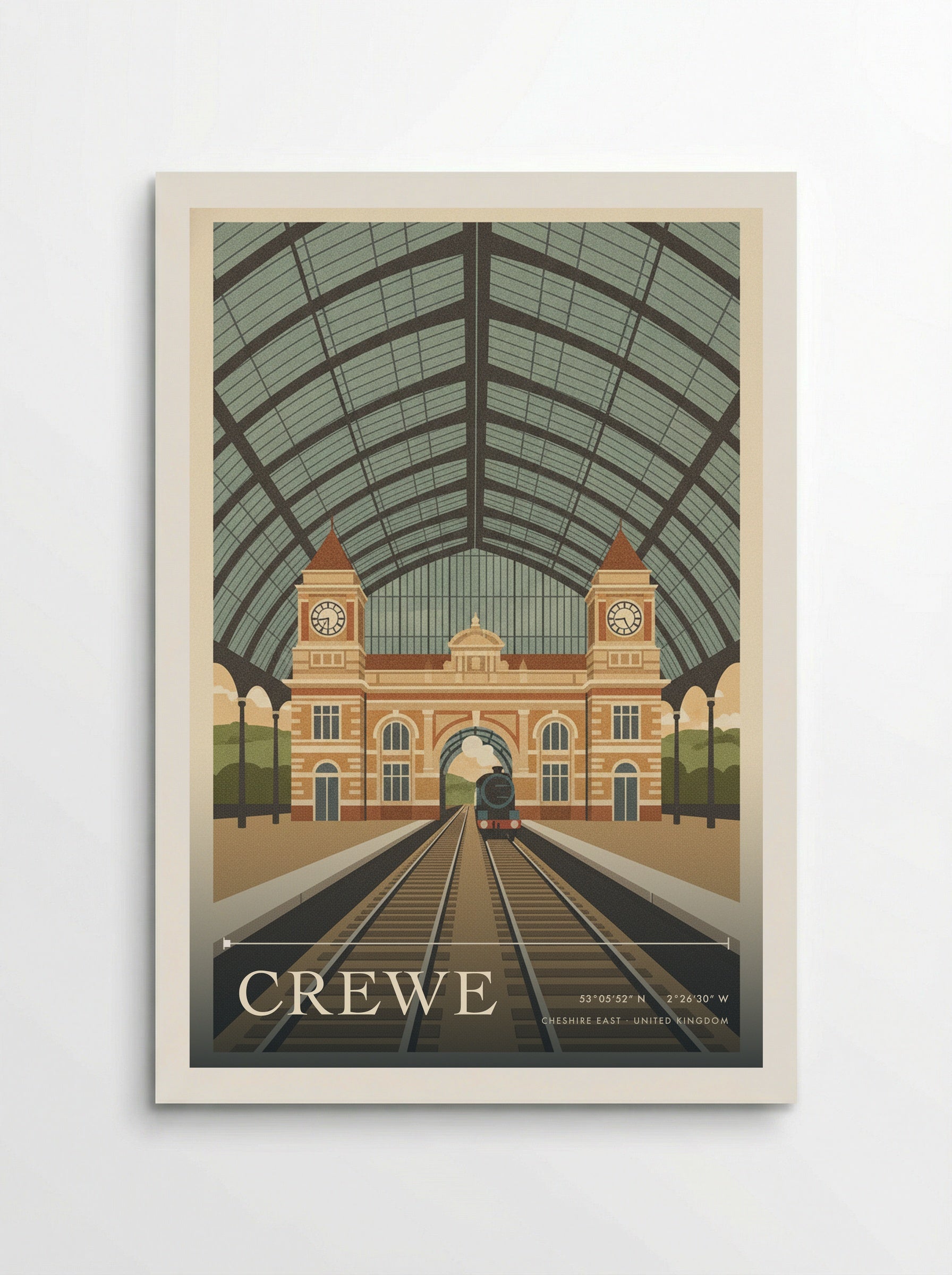 Crewe Cheshire East United Kingdom Travel Poster - Poster