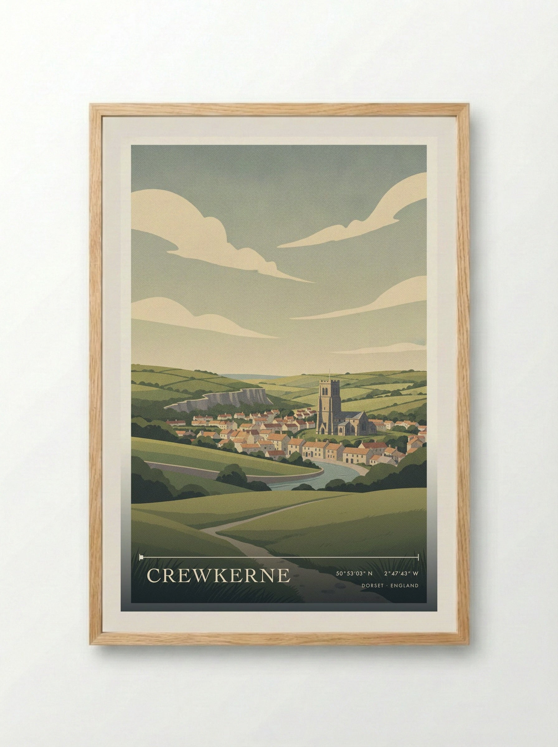 Crewkerne Dorset England Travel Poster - Framed Print Wood