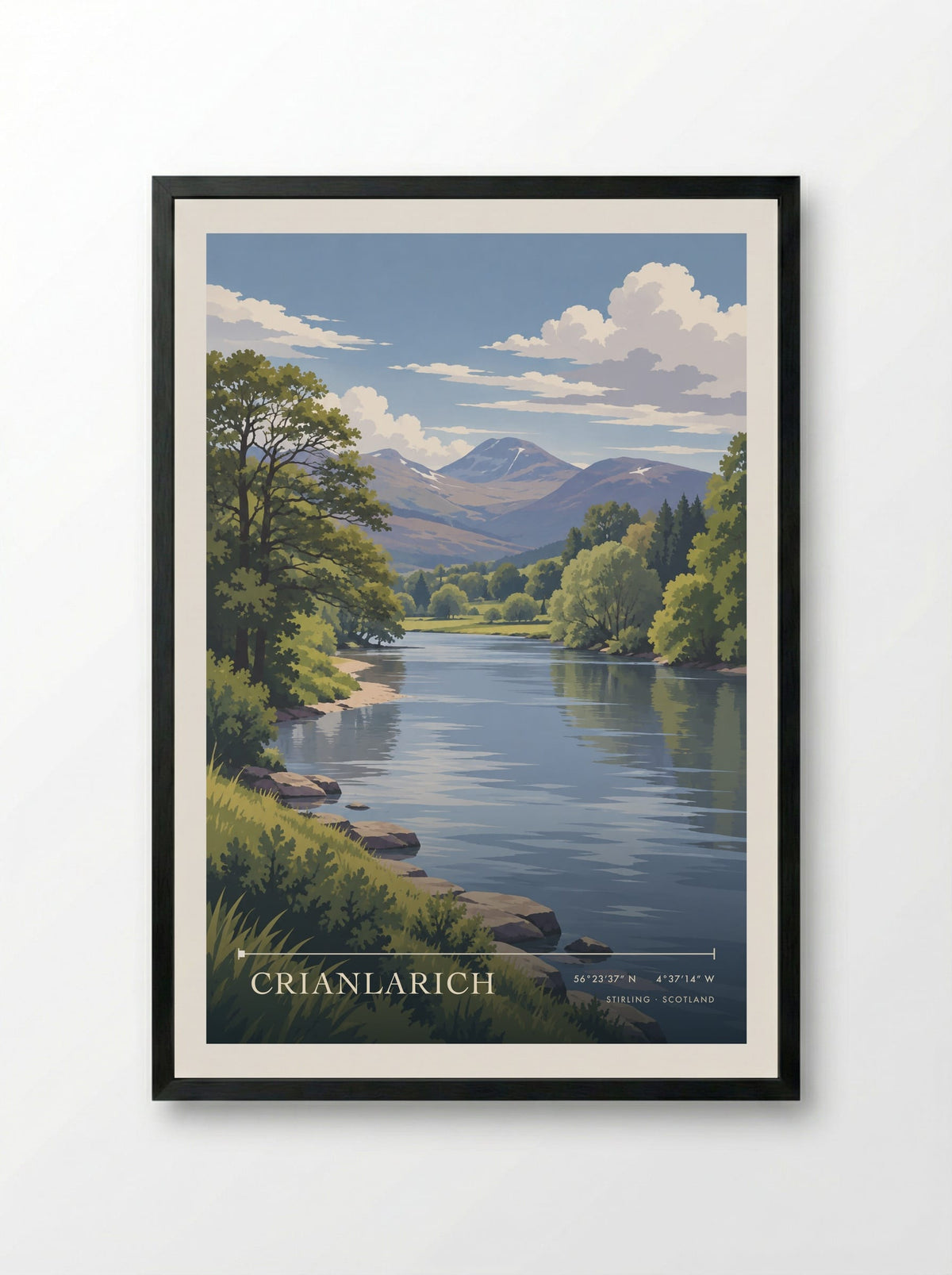 Crianlarich, Stirling | Travel Poster - Framed Print Black