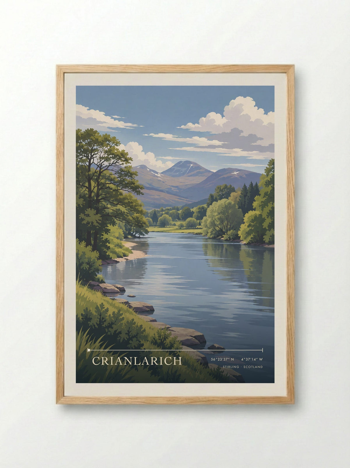 Crianlarich, Stirling | Travel Poster - Framed Print Wood