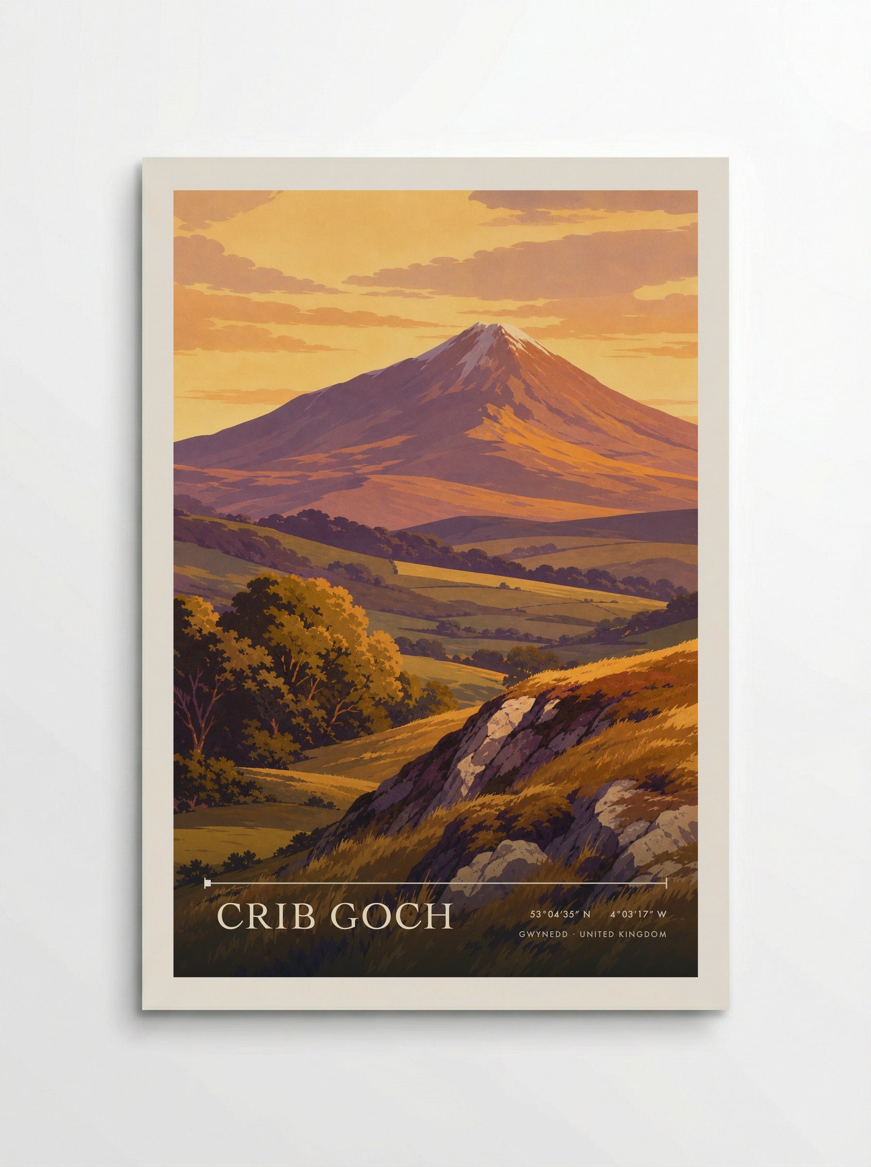 Crib Goch Gwynedd United Kingdom Travel Poster - Poster