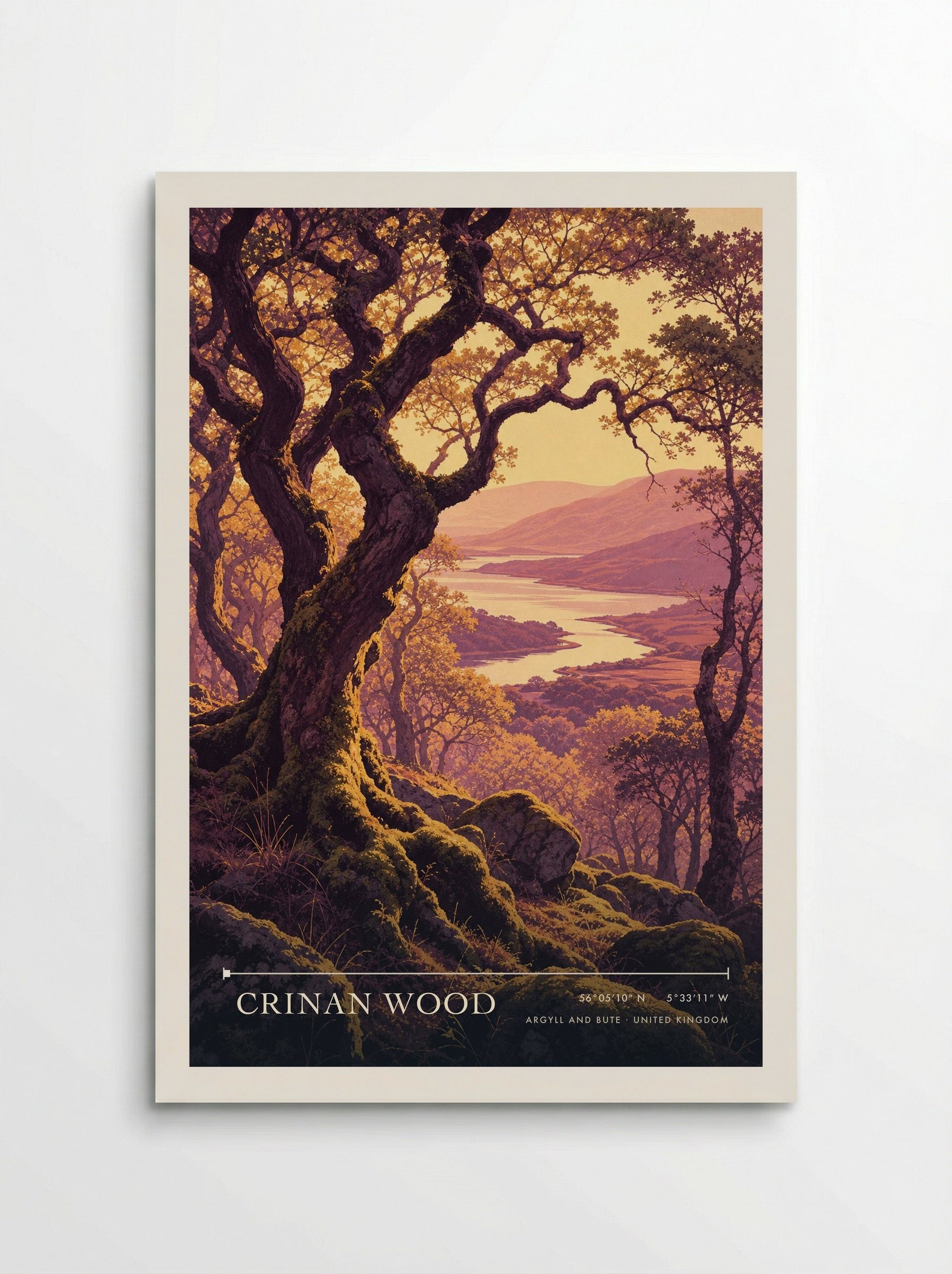 Crinan Wood Argyll and Bute United Kingdom Travel Poster - Poster