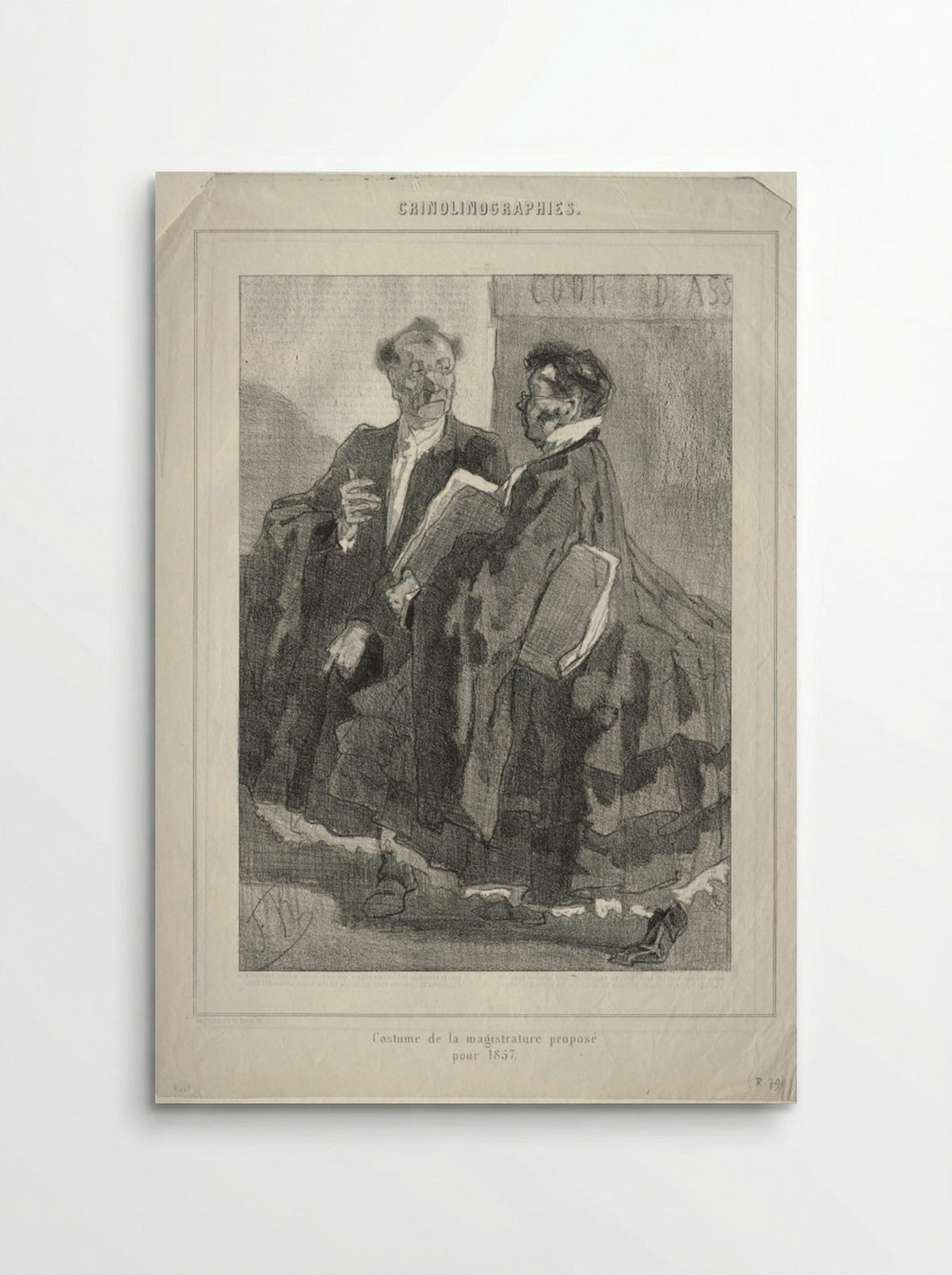Crinolinographies (Costume de la magistrature proposé pour 1857) - Félicien Rops - Poster