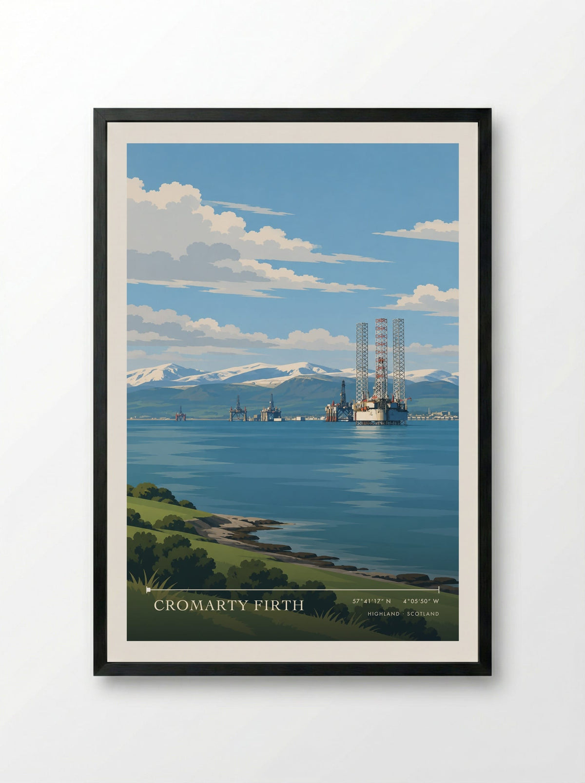 Cromarty Firth, Highland | Travel Poster - Framed Print Black