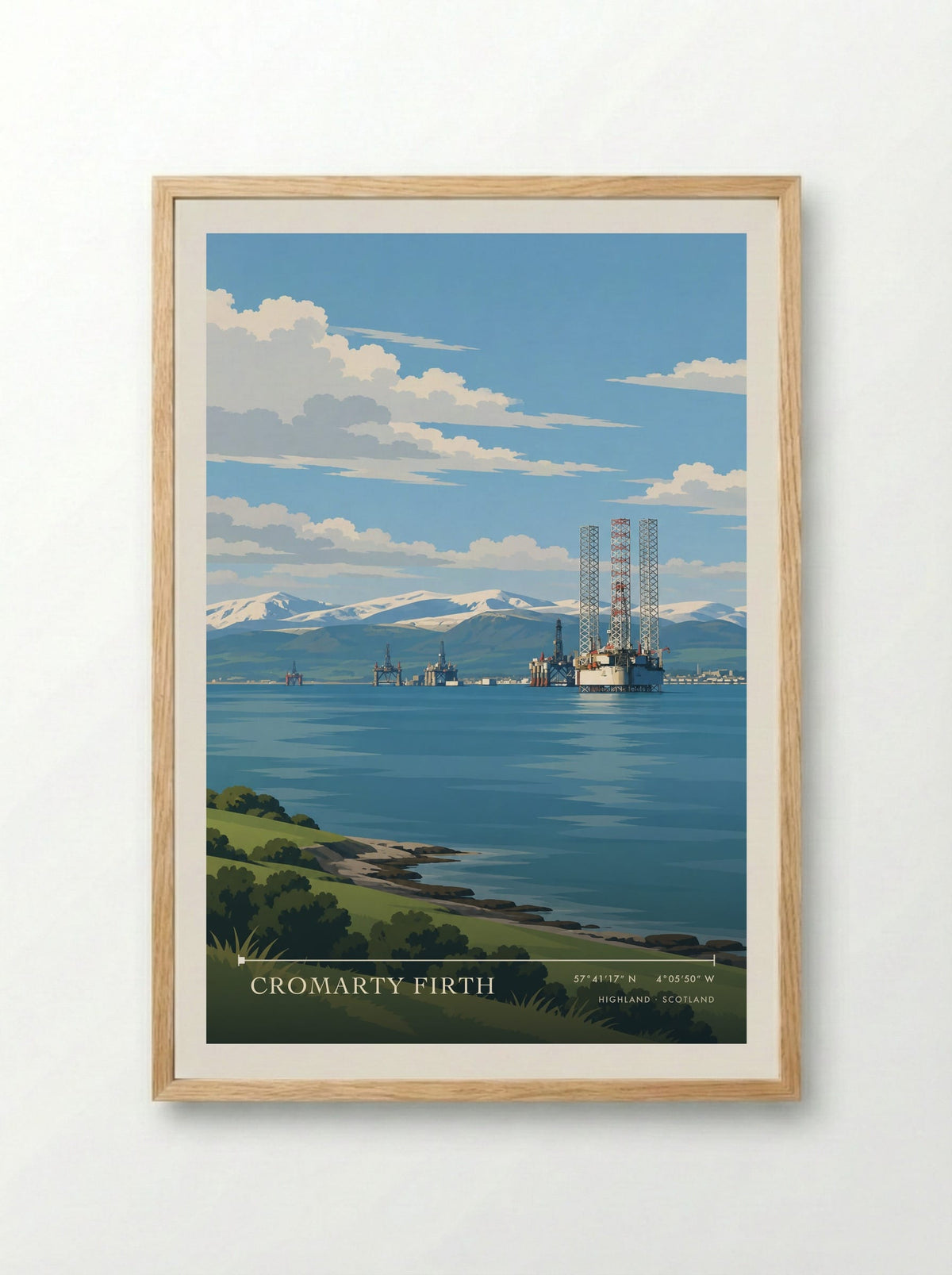 Cromarty Firth, Highland | Travel Poster - Framed Print Wood