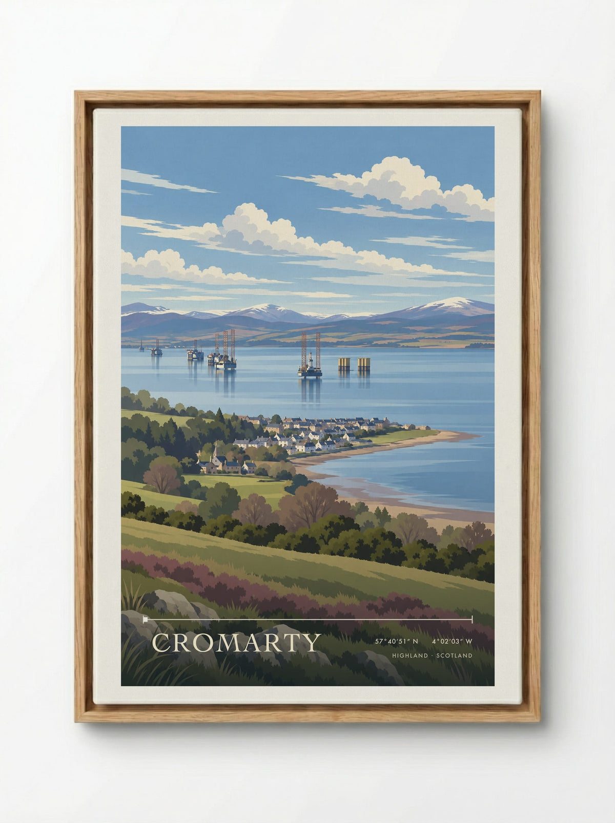 Cromarty, Highland | Travel Poster - Framed Canvas Wood