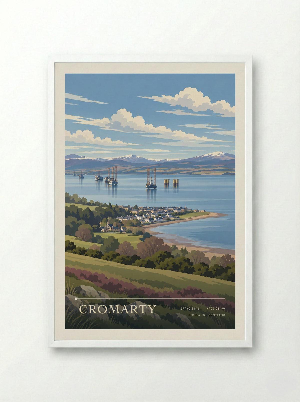 Cromarty, Highland | Travel Poster - Framed Print White