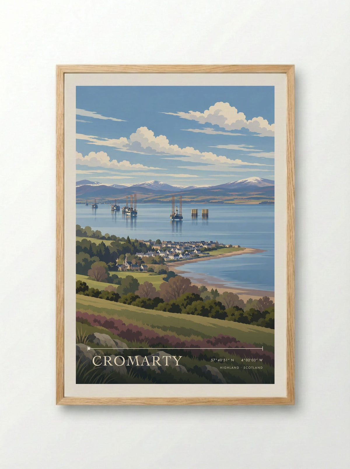 Cromarty, Highland | Travel Poster - Framed Print Wood