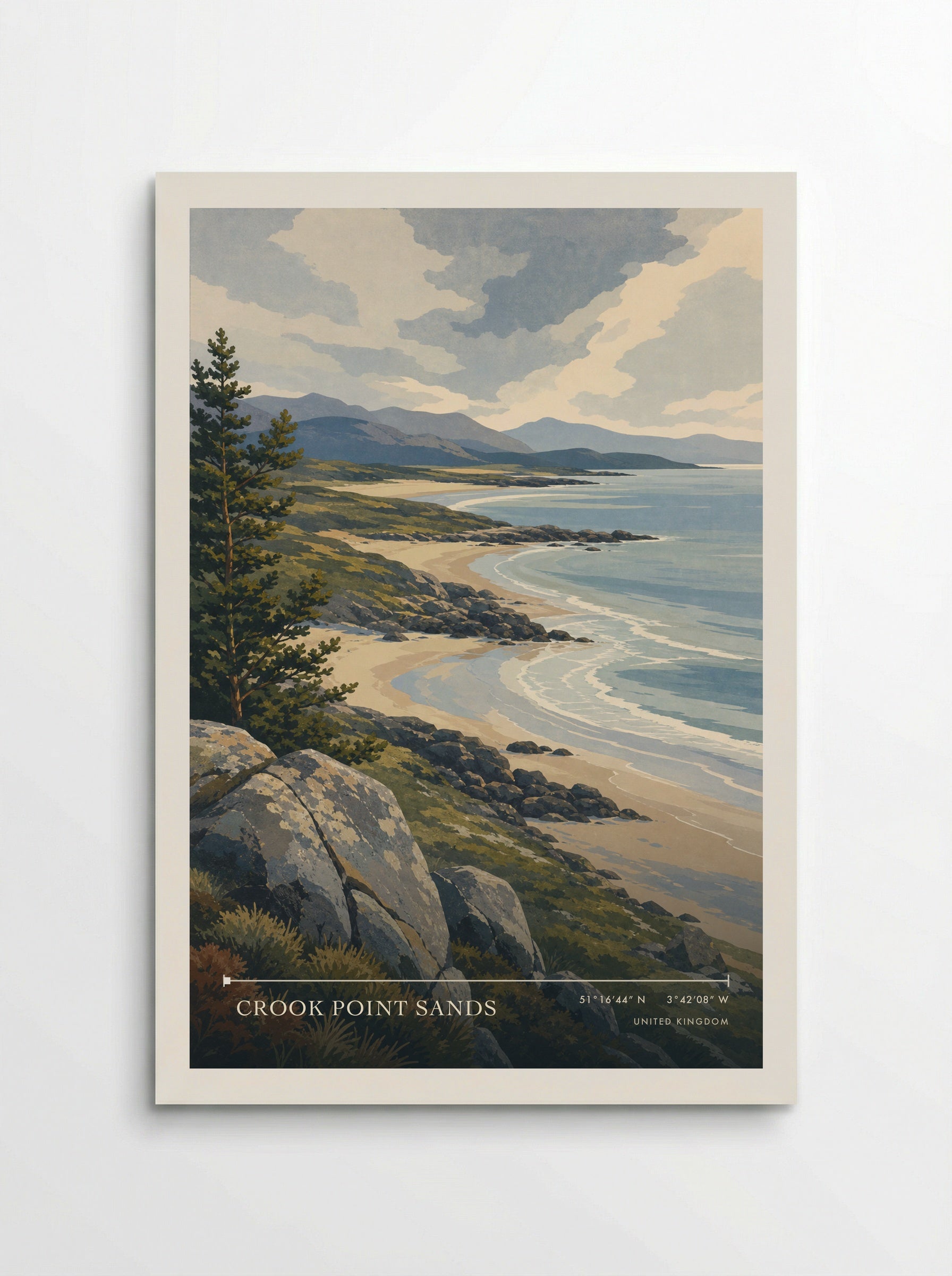 Crook Point Sands United Kingdom Travel Poster - Poster