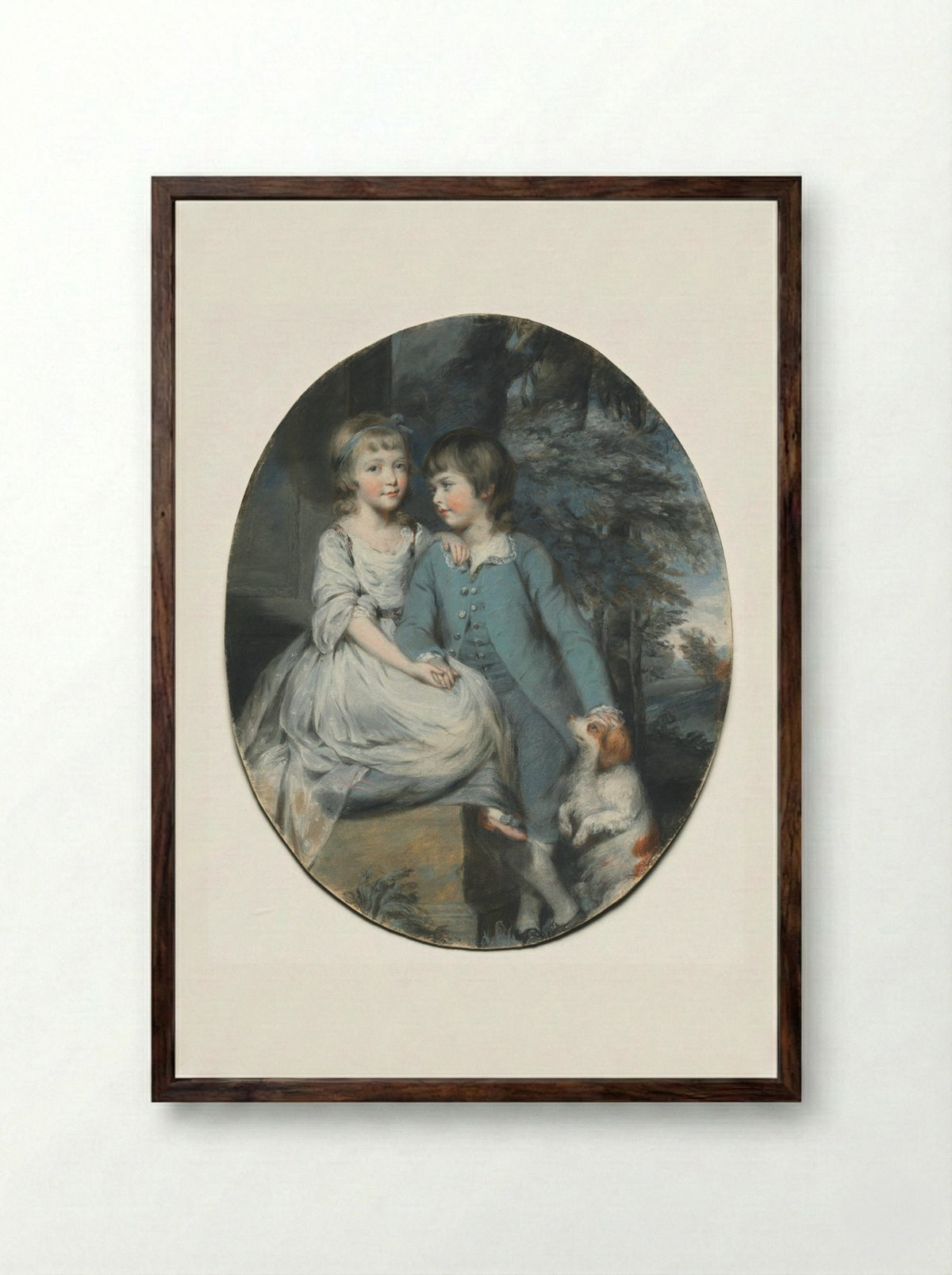 Cropley Ashley-Cooper and Mary Anne Ashley-Cooper - Daniel Gardner - Framed Print Dark Wood