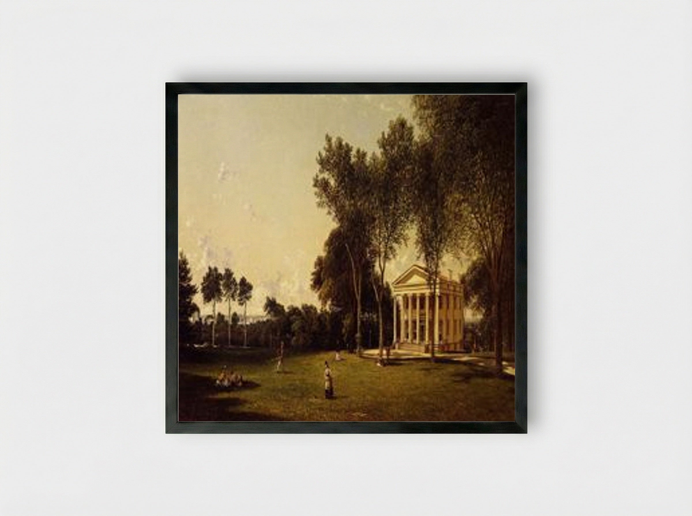 Croquet on the Lawn - David Johnson - Framed Print Black