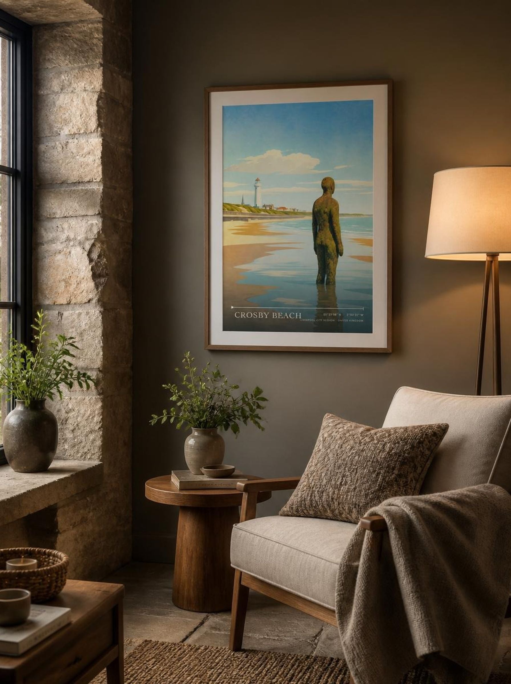 Crosby Beach Liverpool City Region United Kingdom Travel Poster - Lifestyle