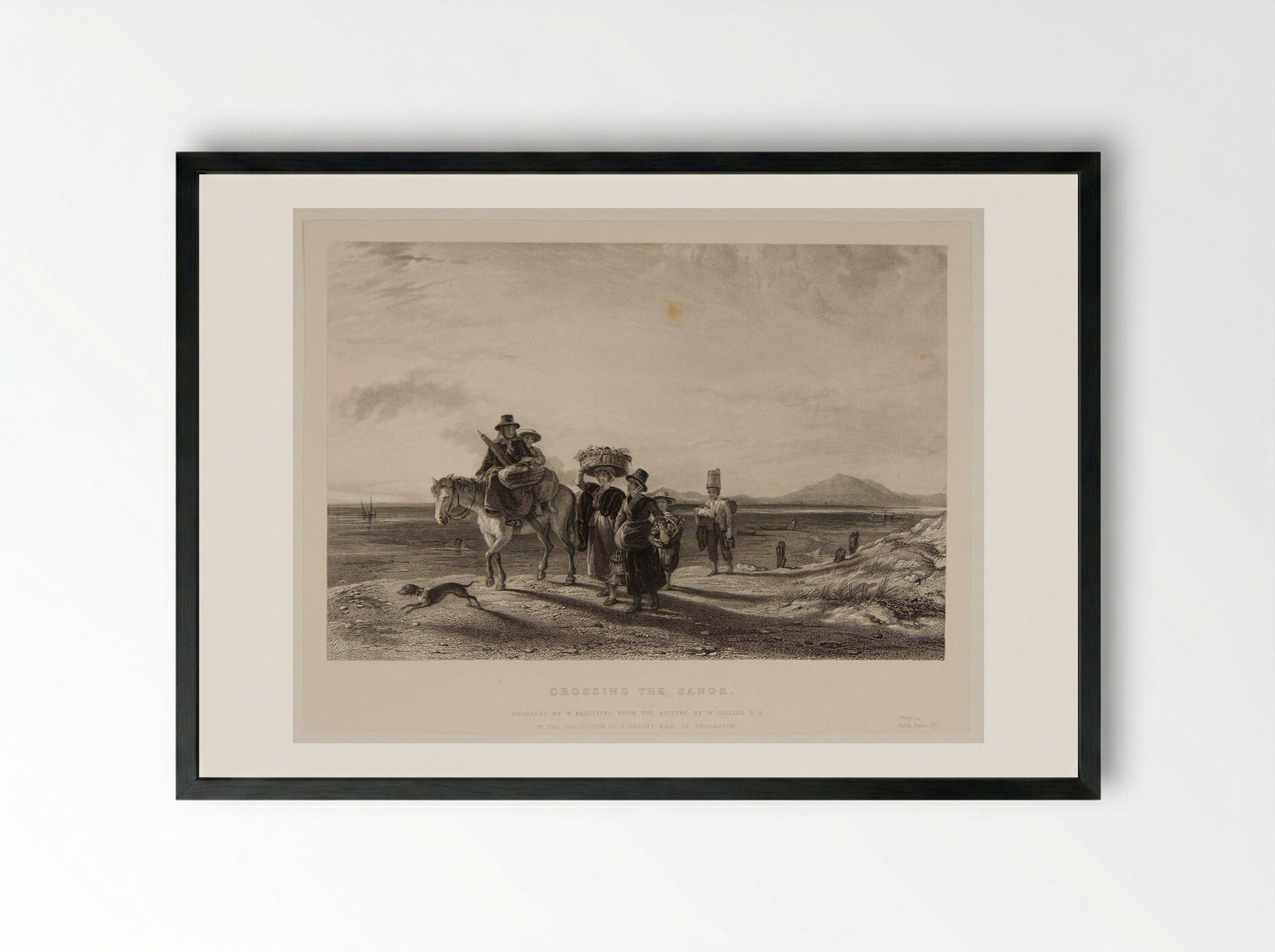 Crossing the Sands - William Radclyffe - Framed Print Black