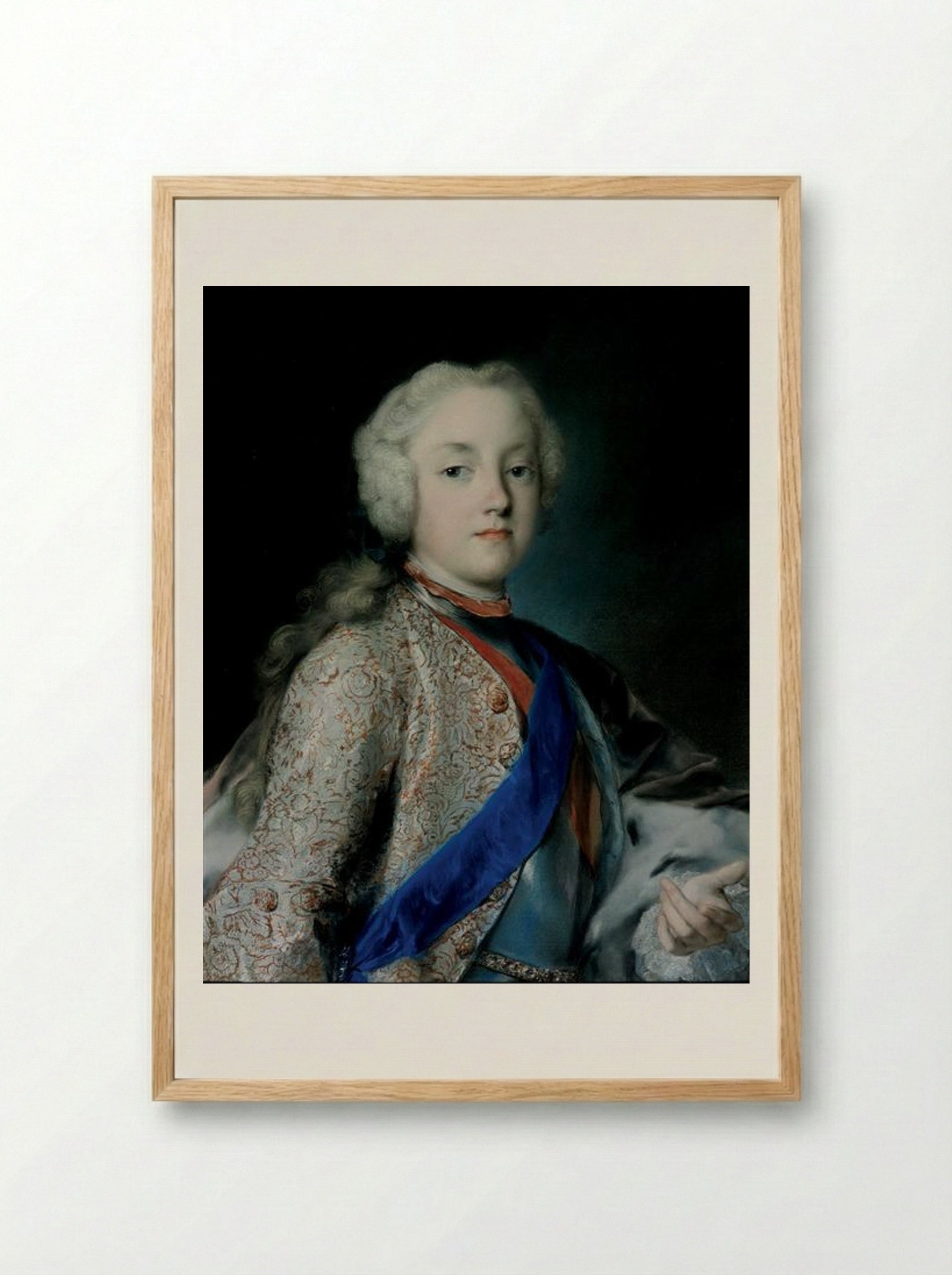 Crown Prince Friedrich Christian of Saxony - Rosalba Carriera - Framed Print Wood